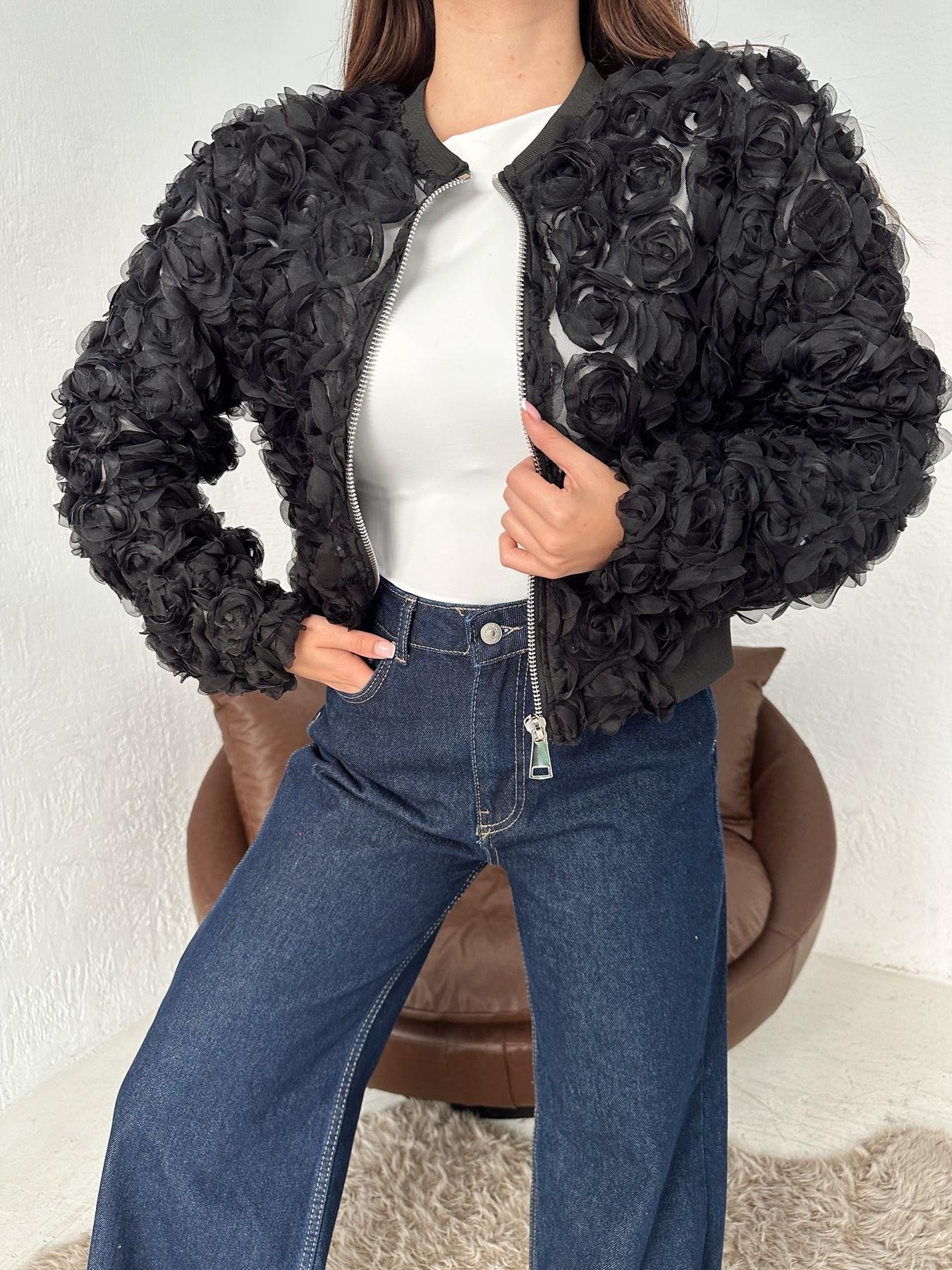 Güllü Ceket SİYAH