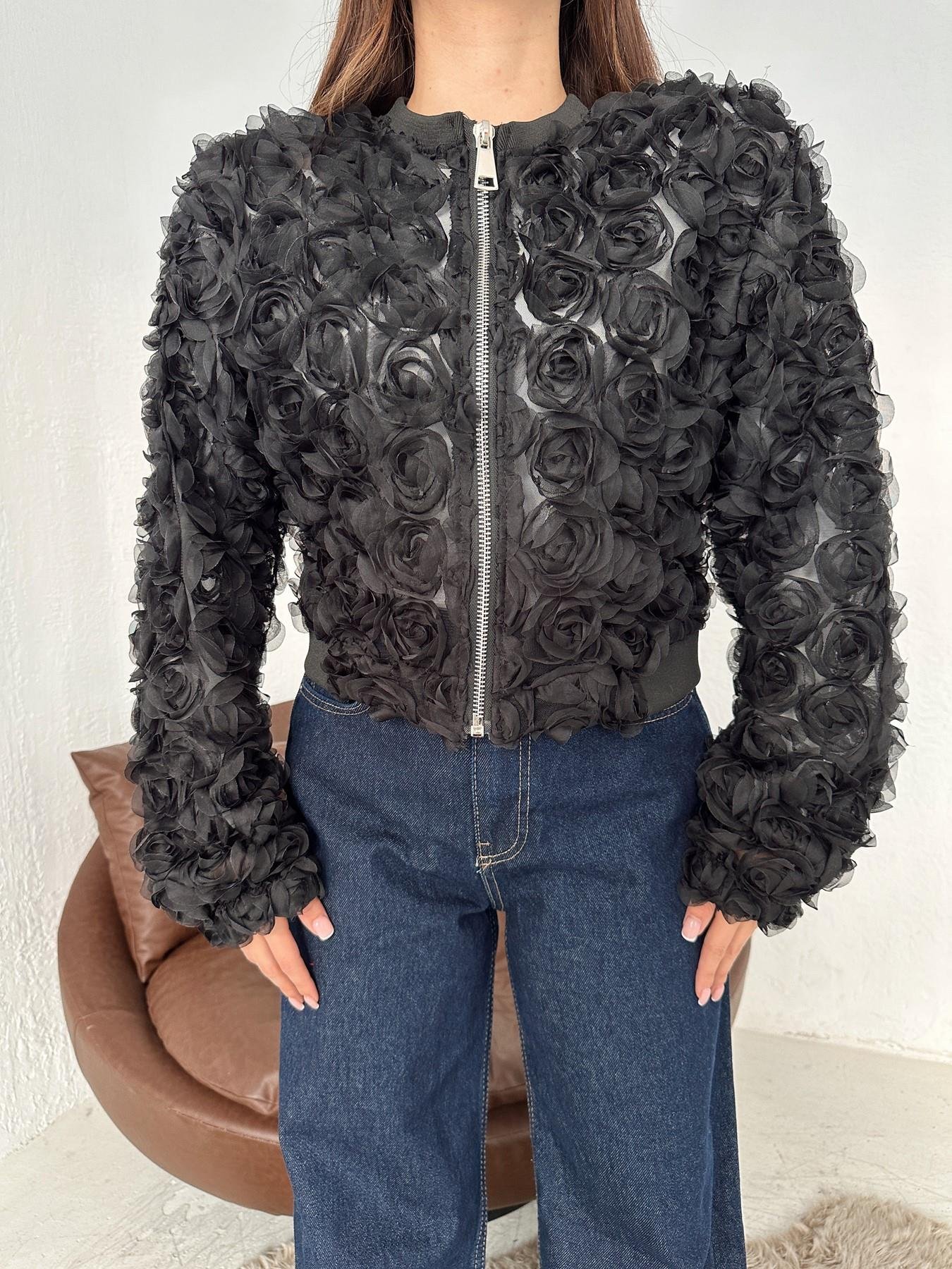 Güllü Ceket SİYAH