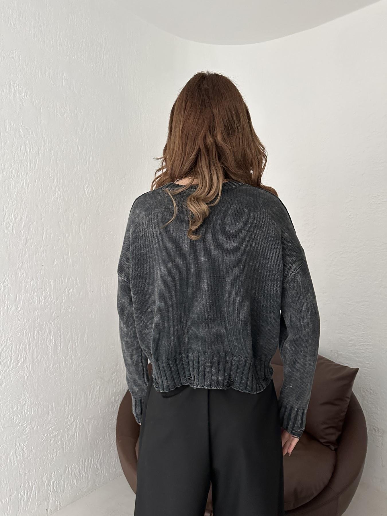 İncili Yıpratma Detay Crop Kazak ANTRASİT