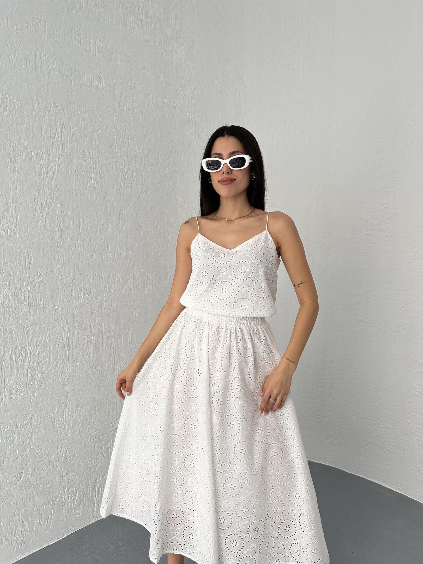 İp Askılı Güpür Bluz Beyaz