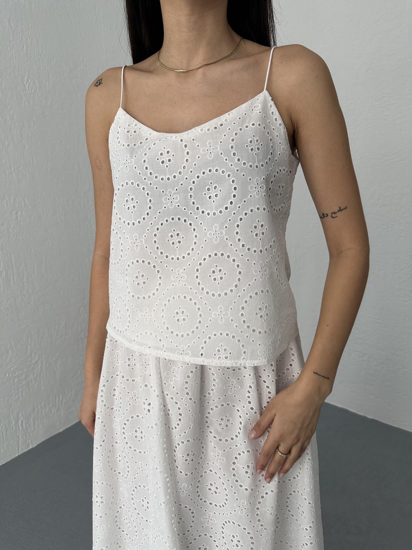 İp Askılı Güpür Bluz Beyaz