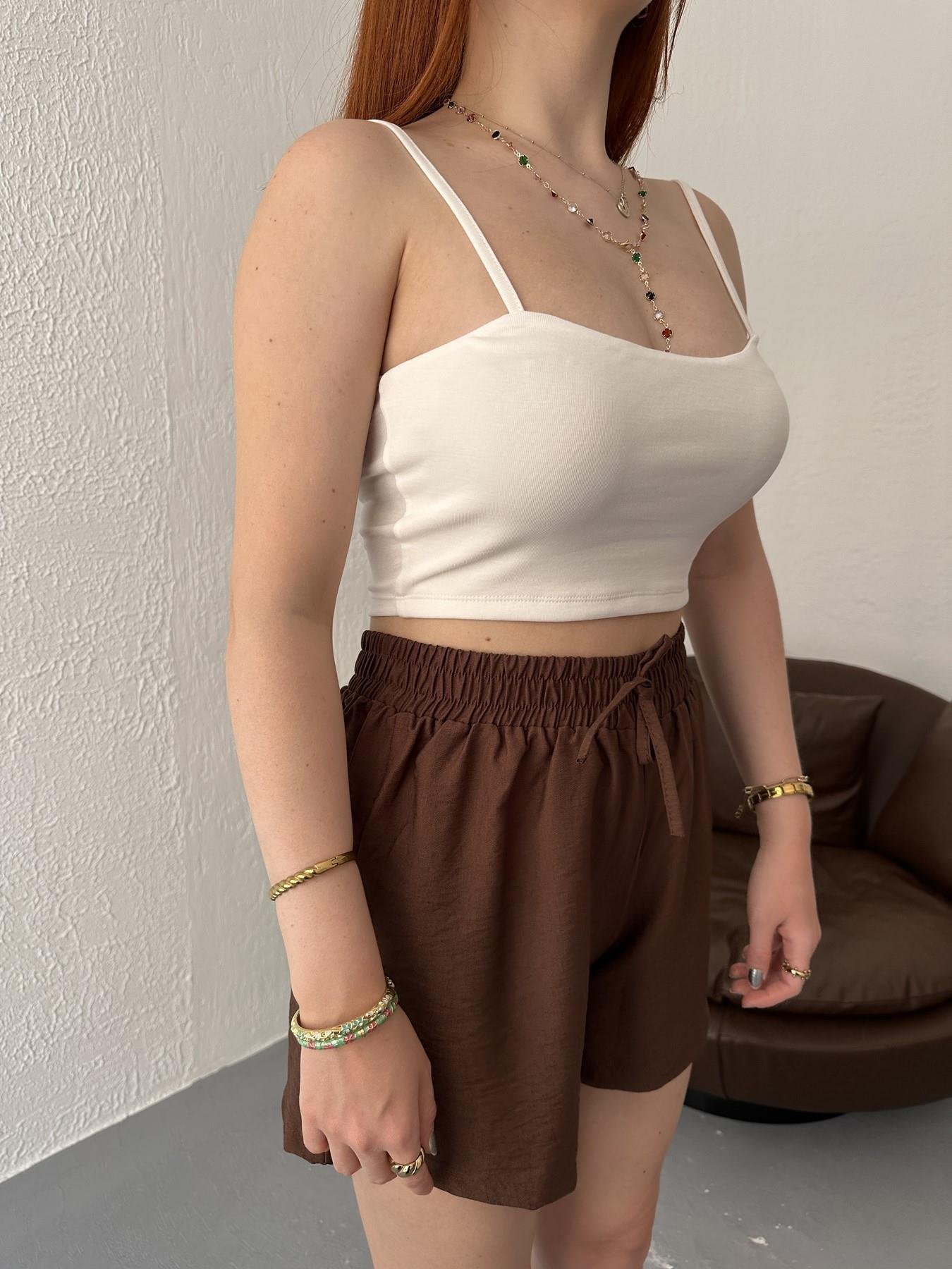 İp Asklılı Crop Atlet Ekru