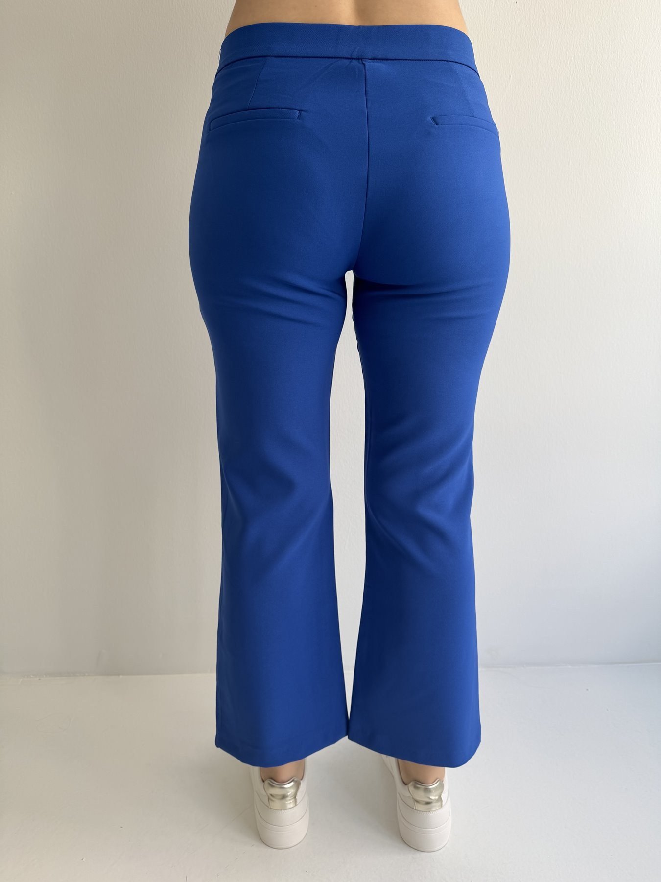 İspanyol Paça Crop Pantolon Saks