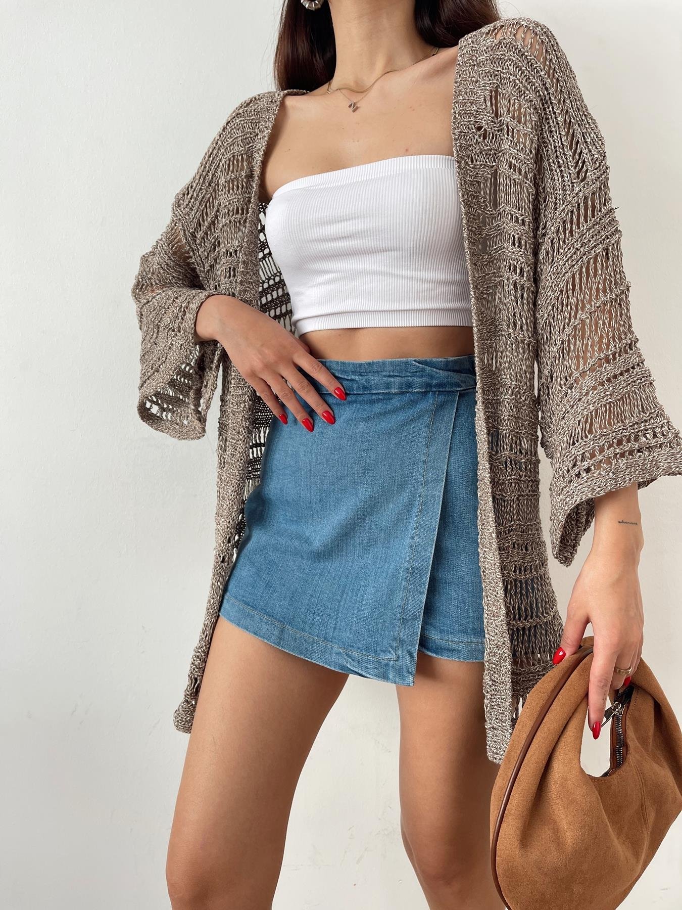 Jean Şort Etek MAVİ