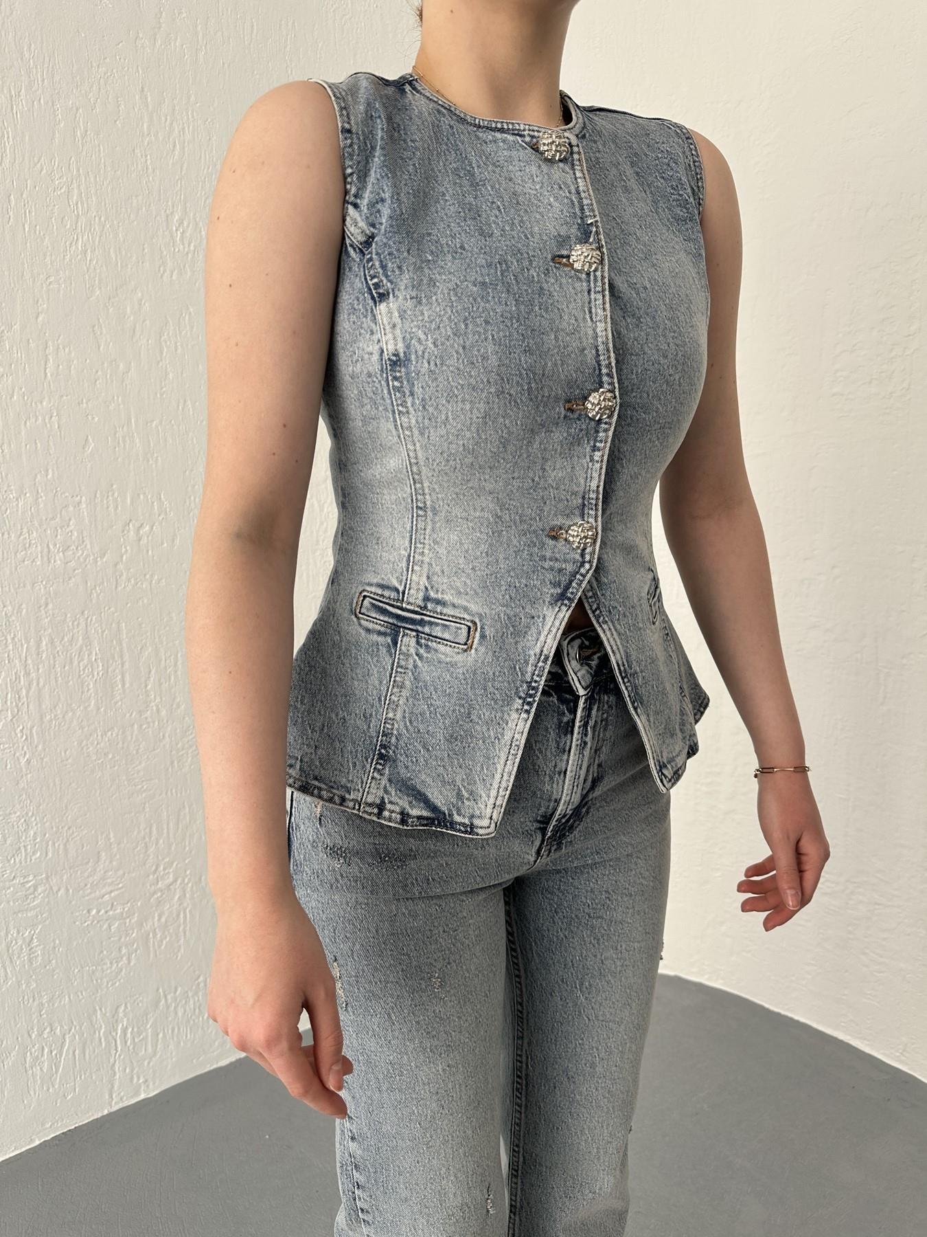 Jean Yelek 14 açık mavi