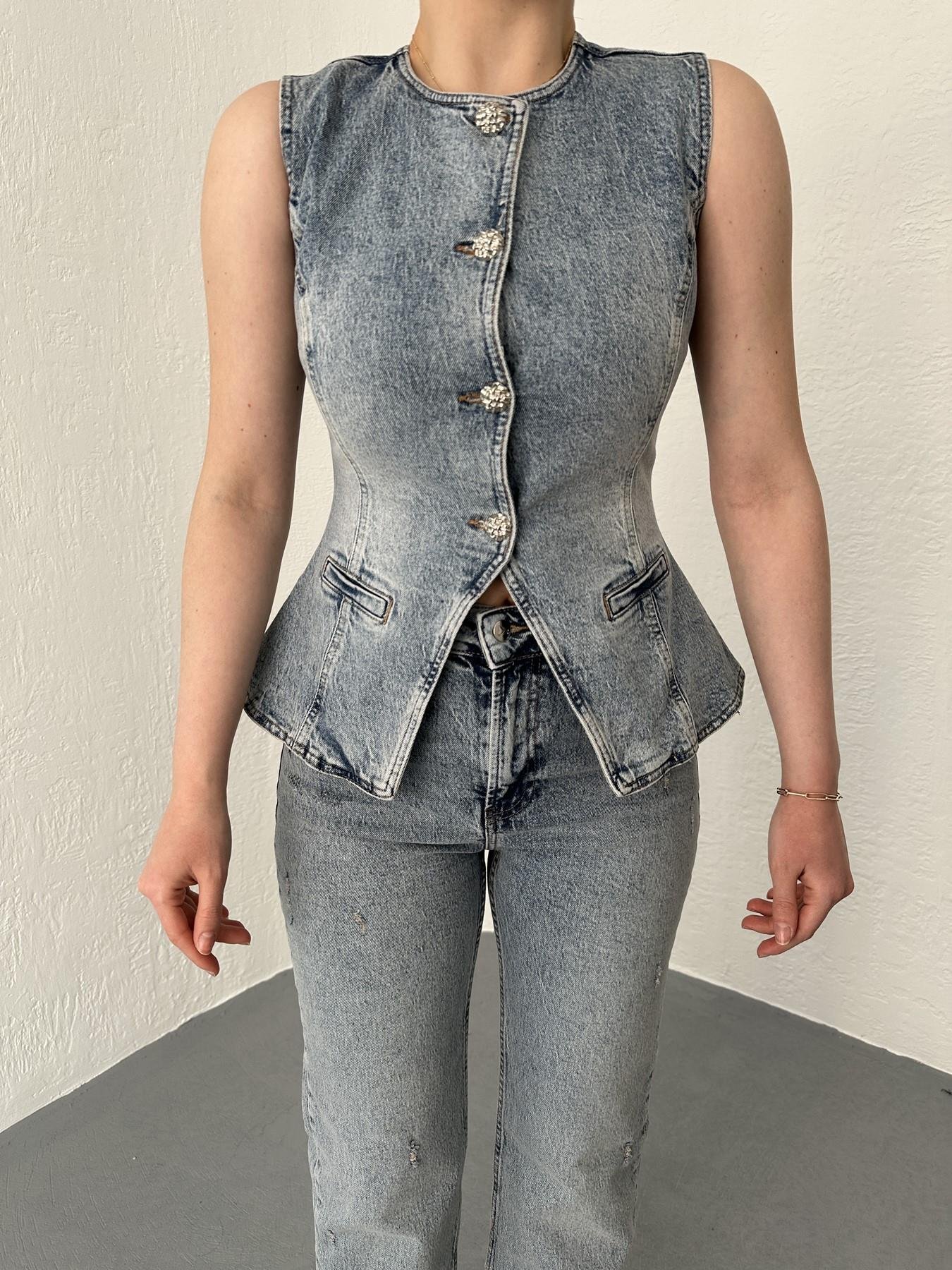 Jean Yelek 14 açık mavi