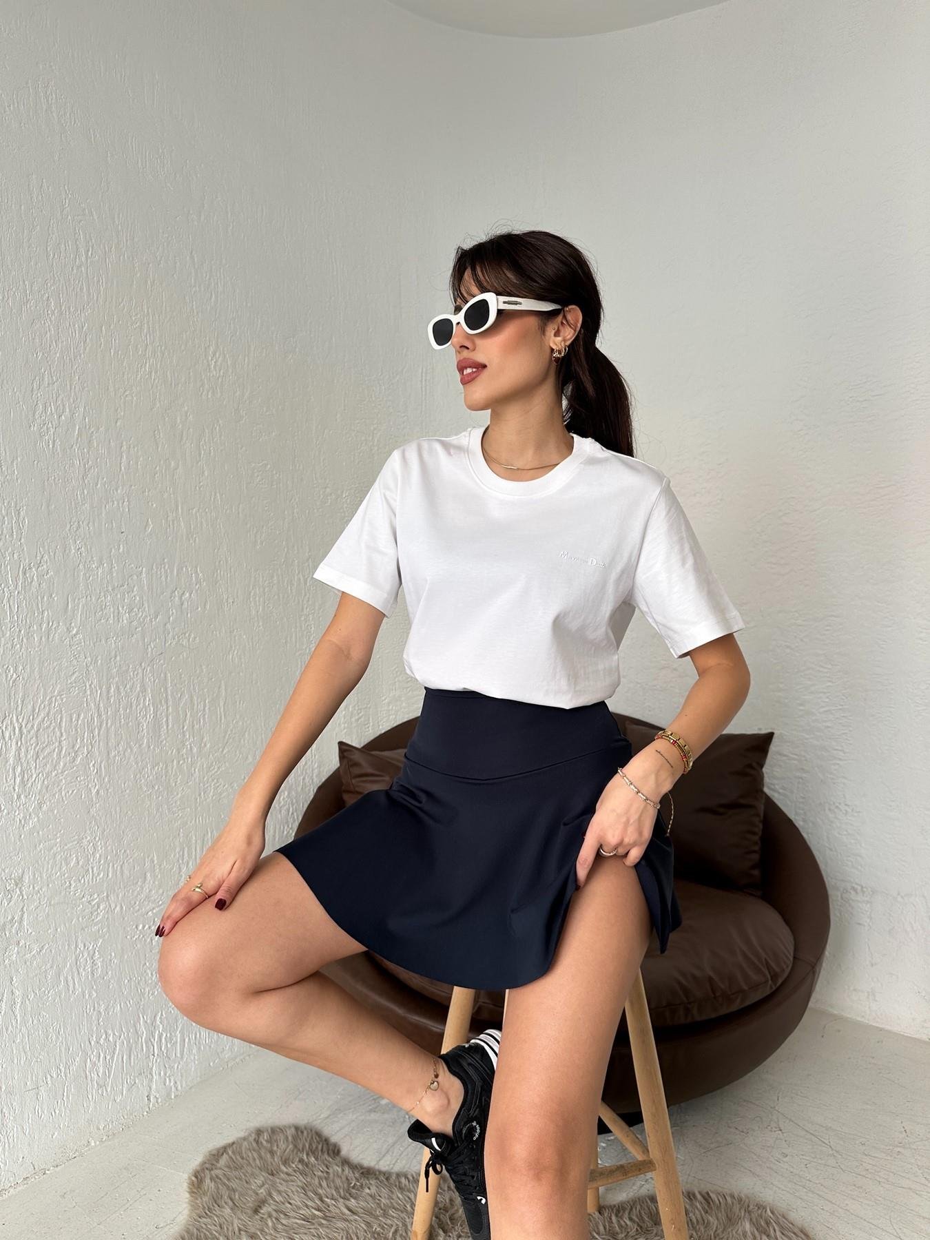 Kabartmalı Yazılı Tişört EKRU