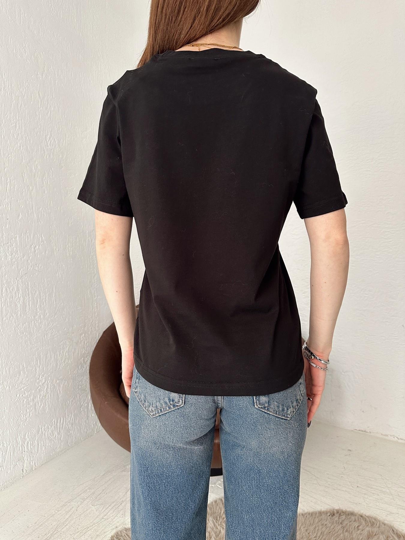 Kabartmalı Yazılı Tişört SİYAH