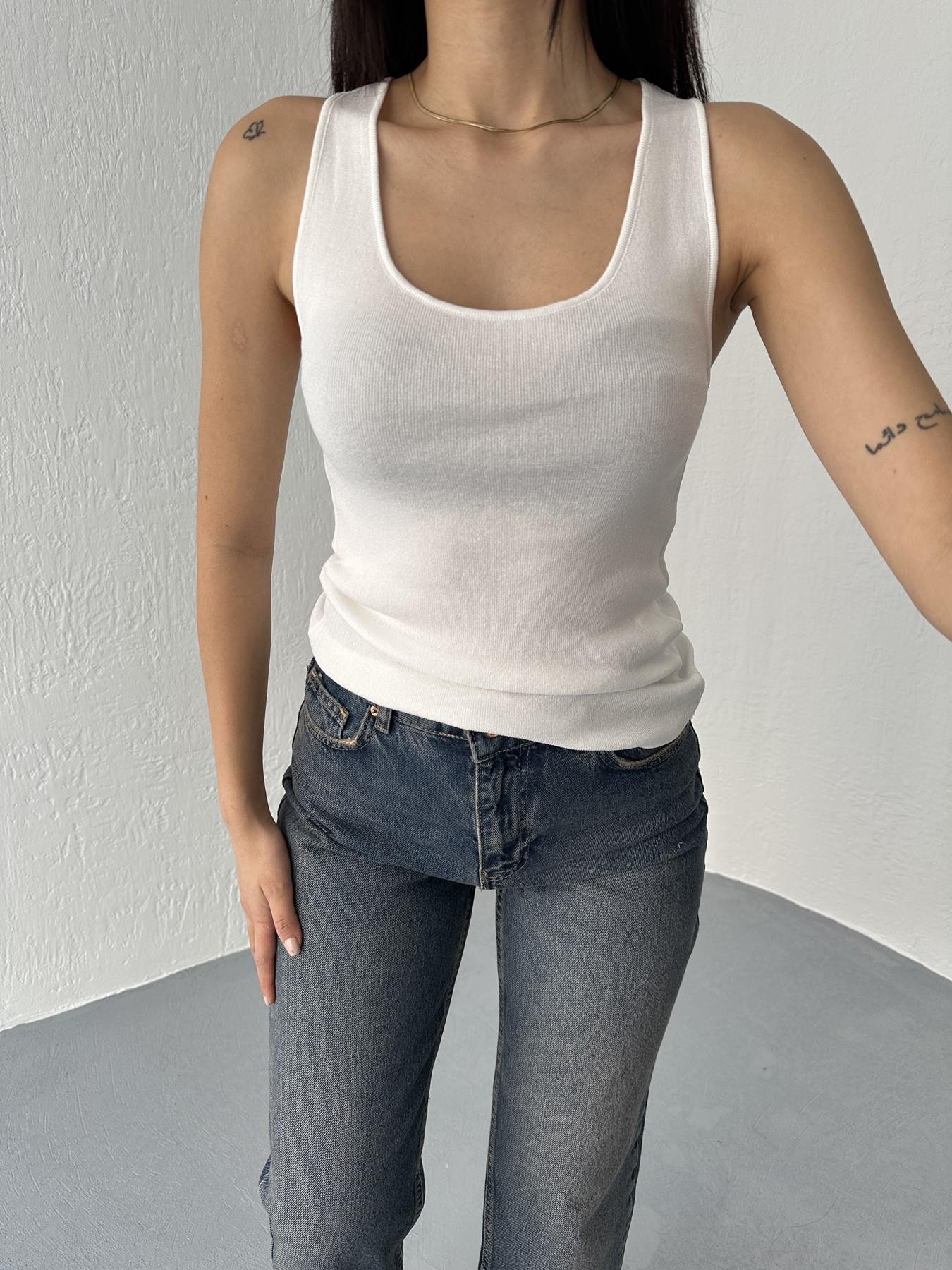 Kalın Askılı Basic Triko Beyaz