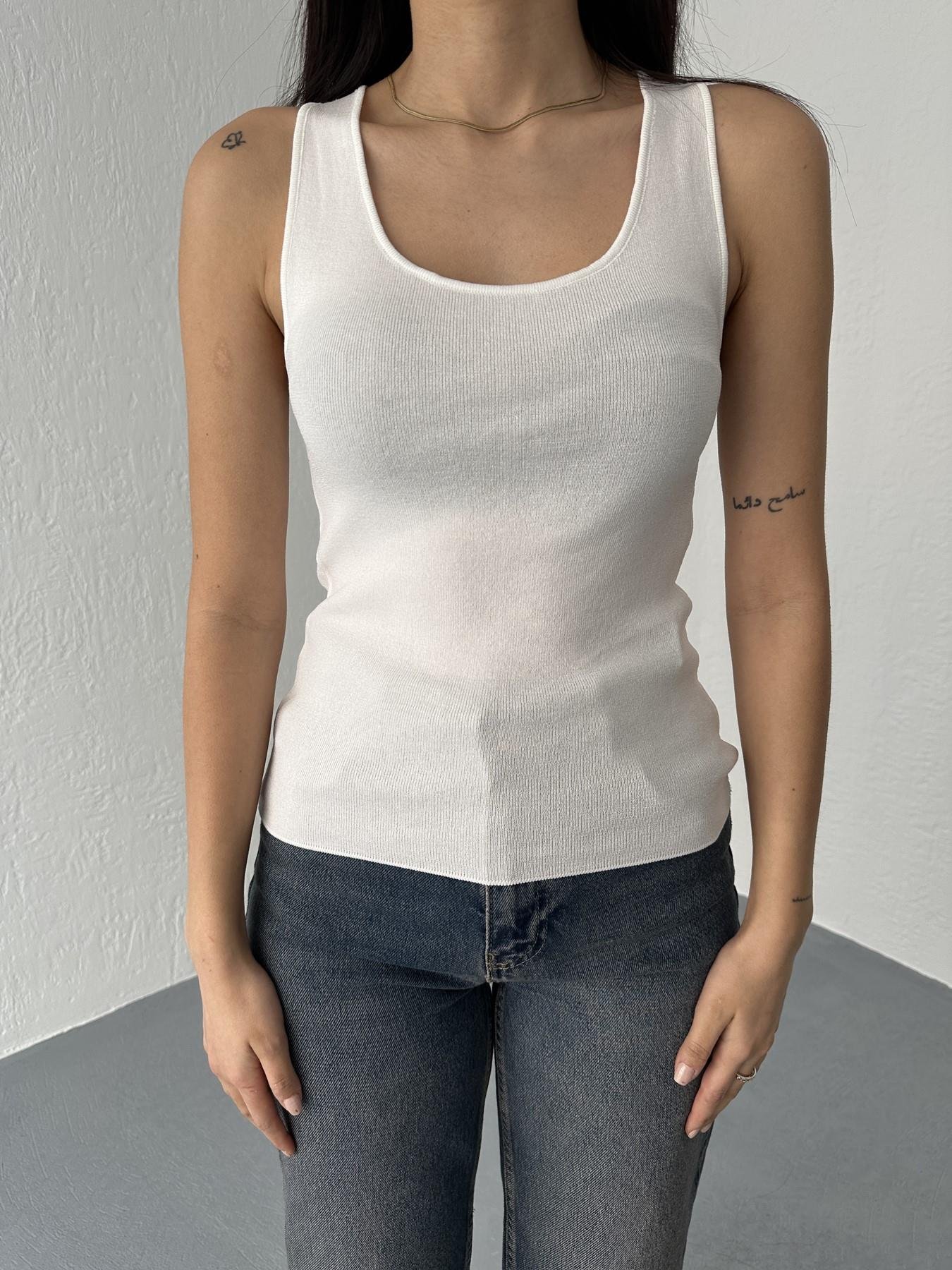 Kalın Askılı Basic Triko Beyaz