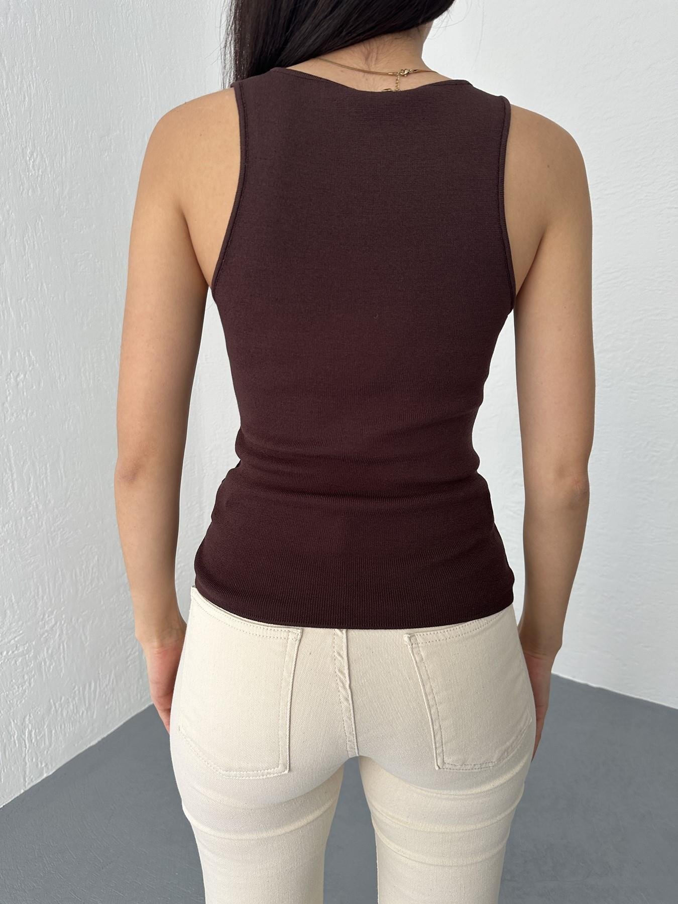 Kalın Askılı Basic Triko Kahve