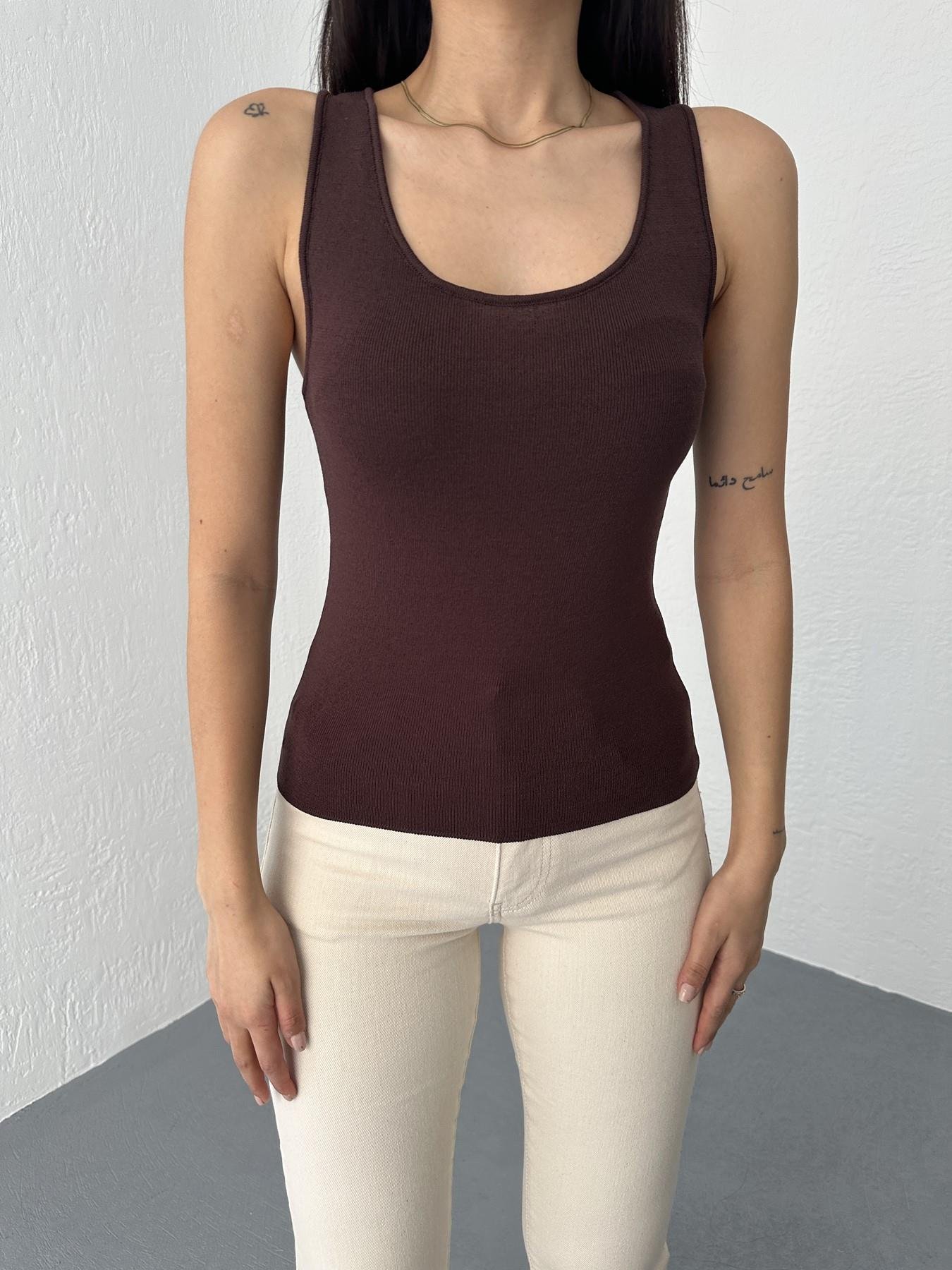 Kalın Askılı Basic Triko Kahve