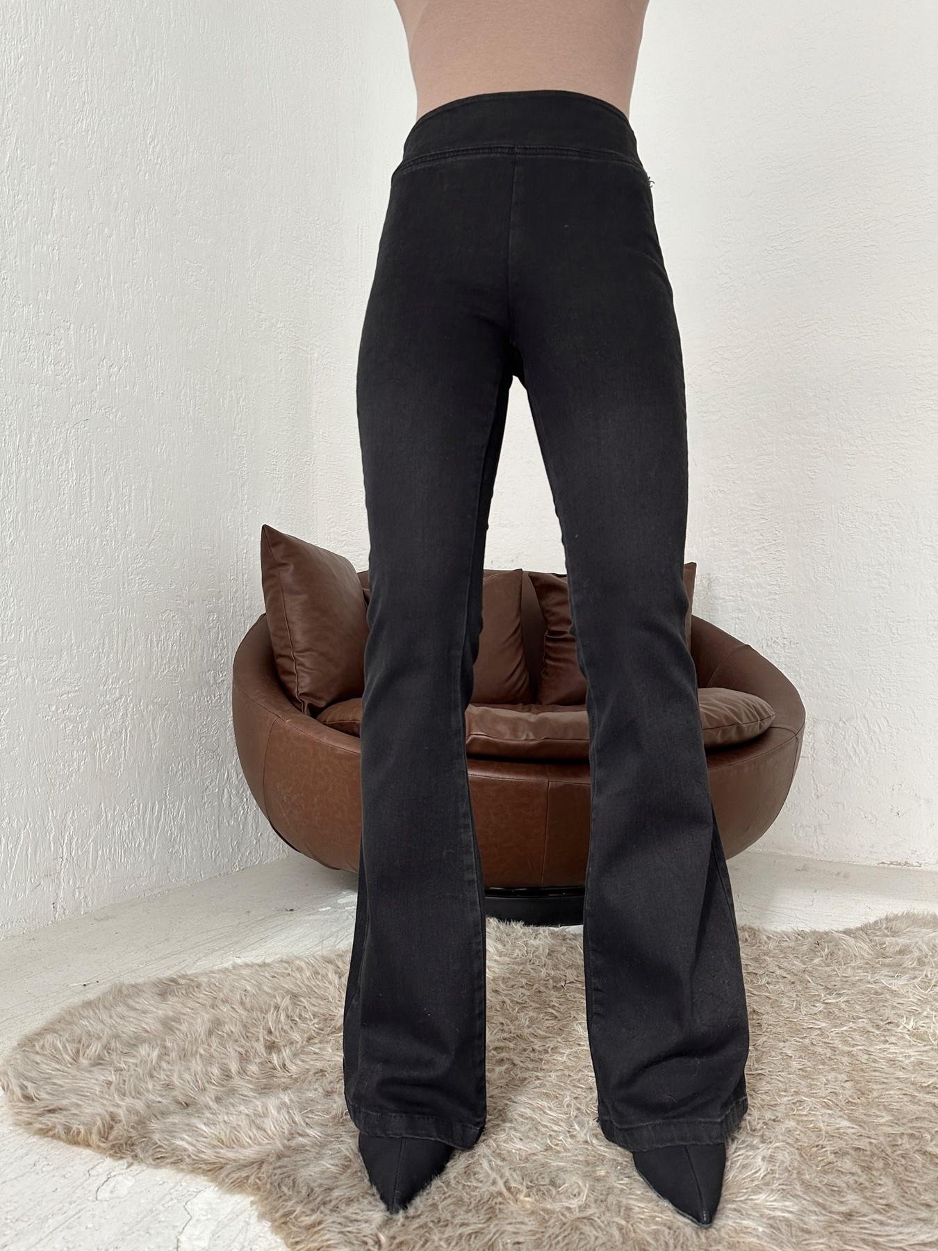 Kalın Kemerli Flare Pantolon SİYAH