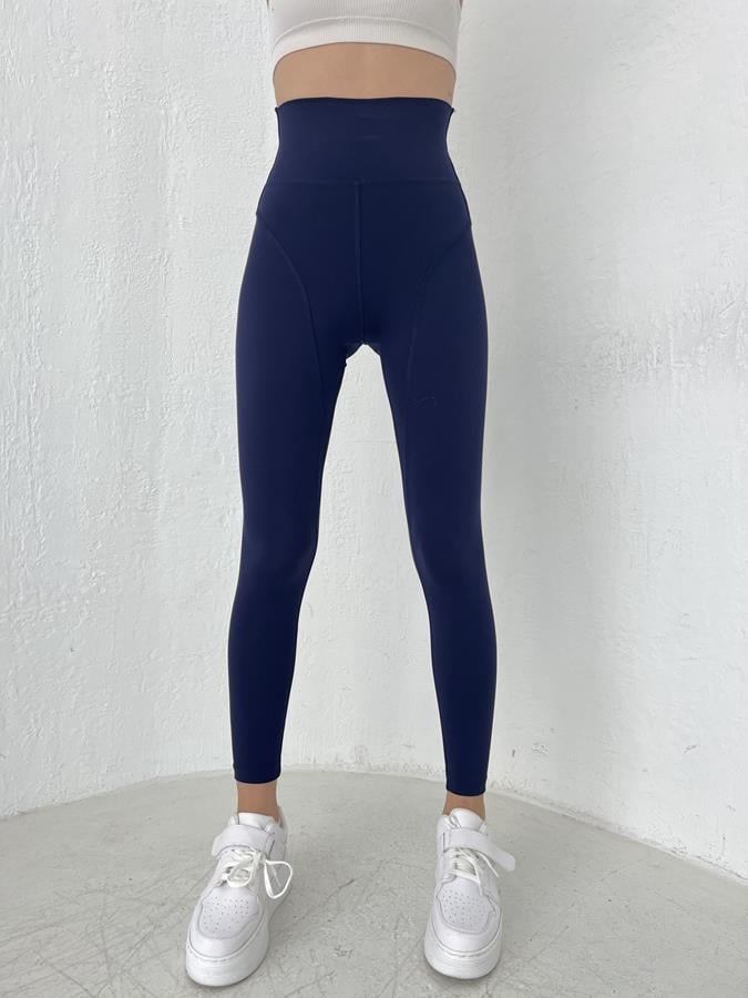 Kalın Lastikli Sporcu Tayt LACİVERT