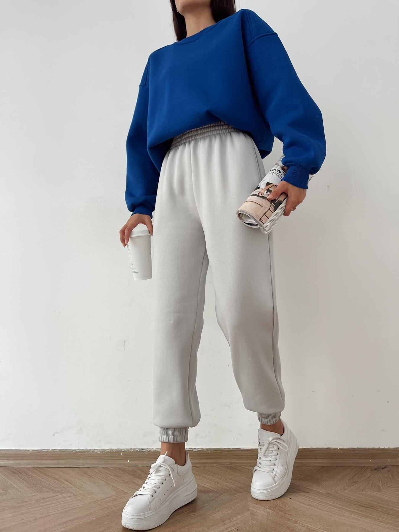 Kalın Paça 3 İplik Eşofman Altı GRİ