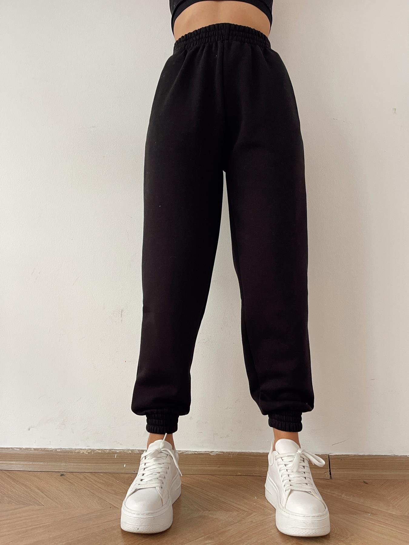 Kalın Paça 3 İplik Eşofman Altı SİYAH