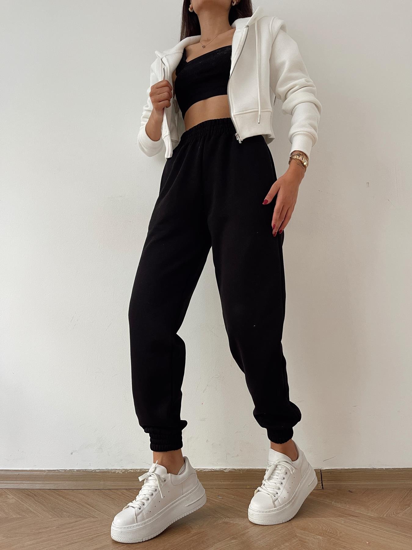 Kalın Paça 3 İplik Eşofman Altı SİYAH