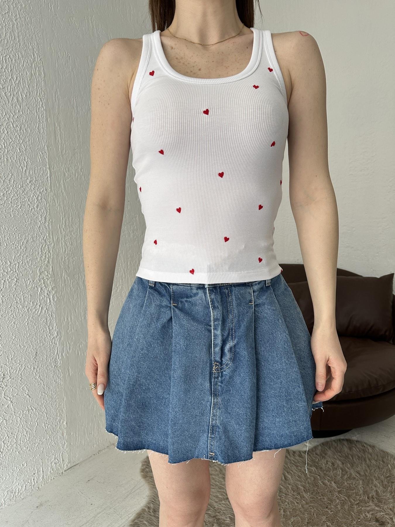 Kalp Nakışlı Atlet BEYAZ