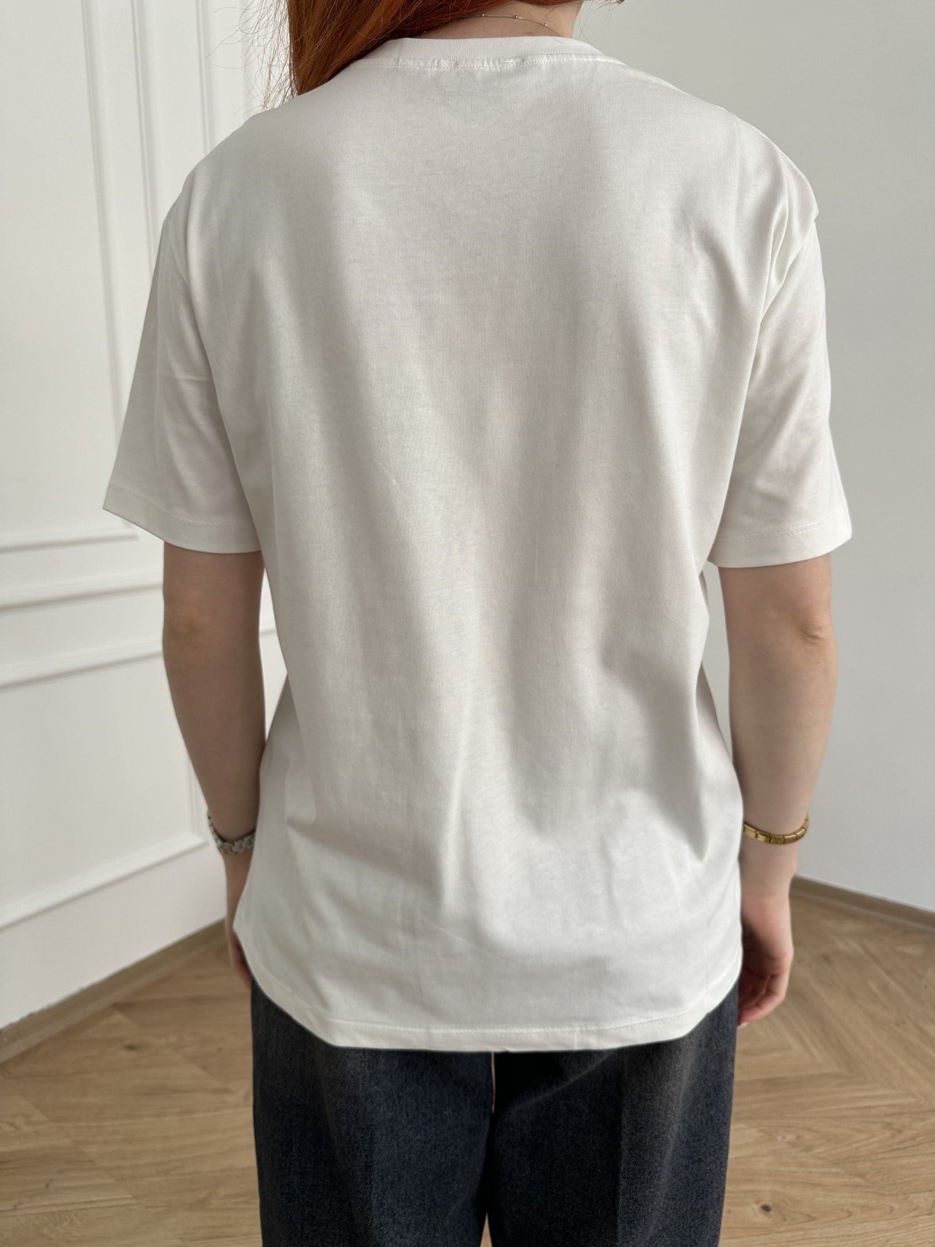 Kalp Nakışlı T-shirt Beyaz