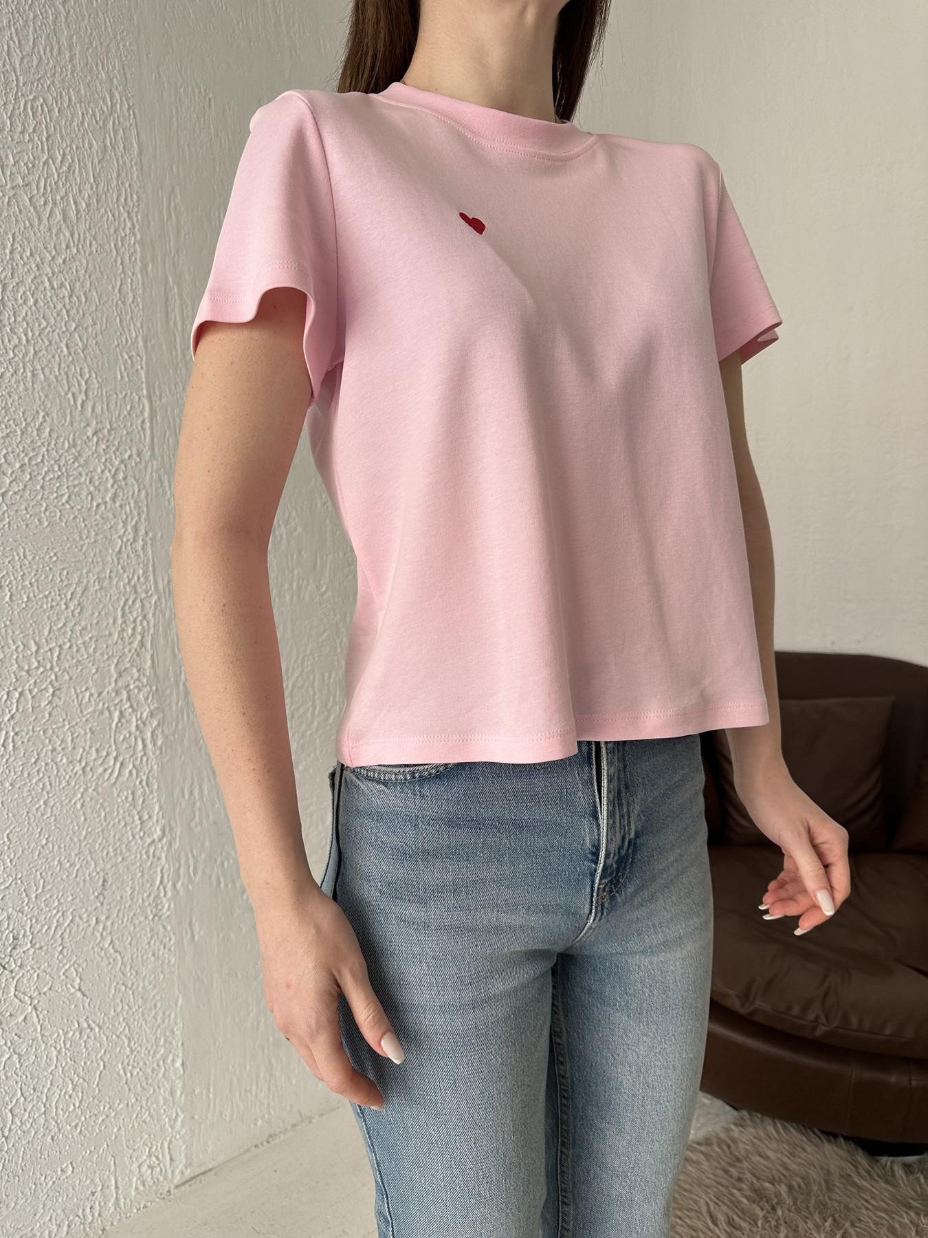 Kalp Nakışlı Tişört AÇIK PEMBE