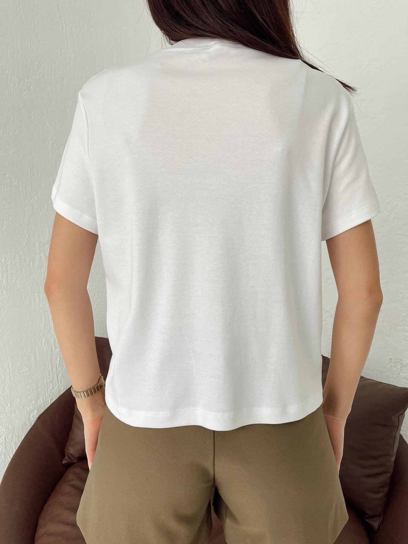 Kalp Nakışlı Tişört BEYAZ