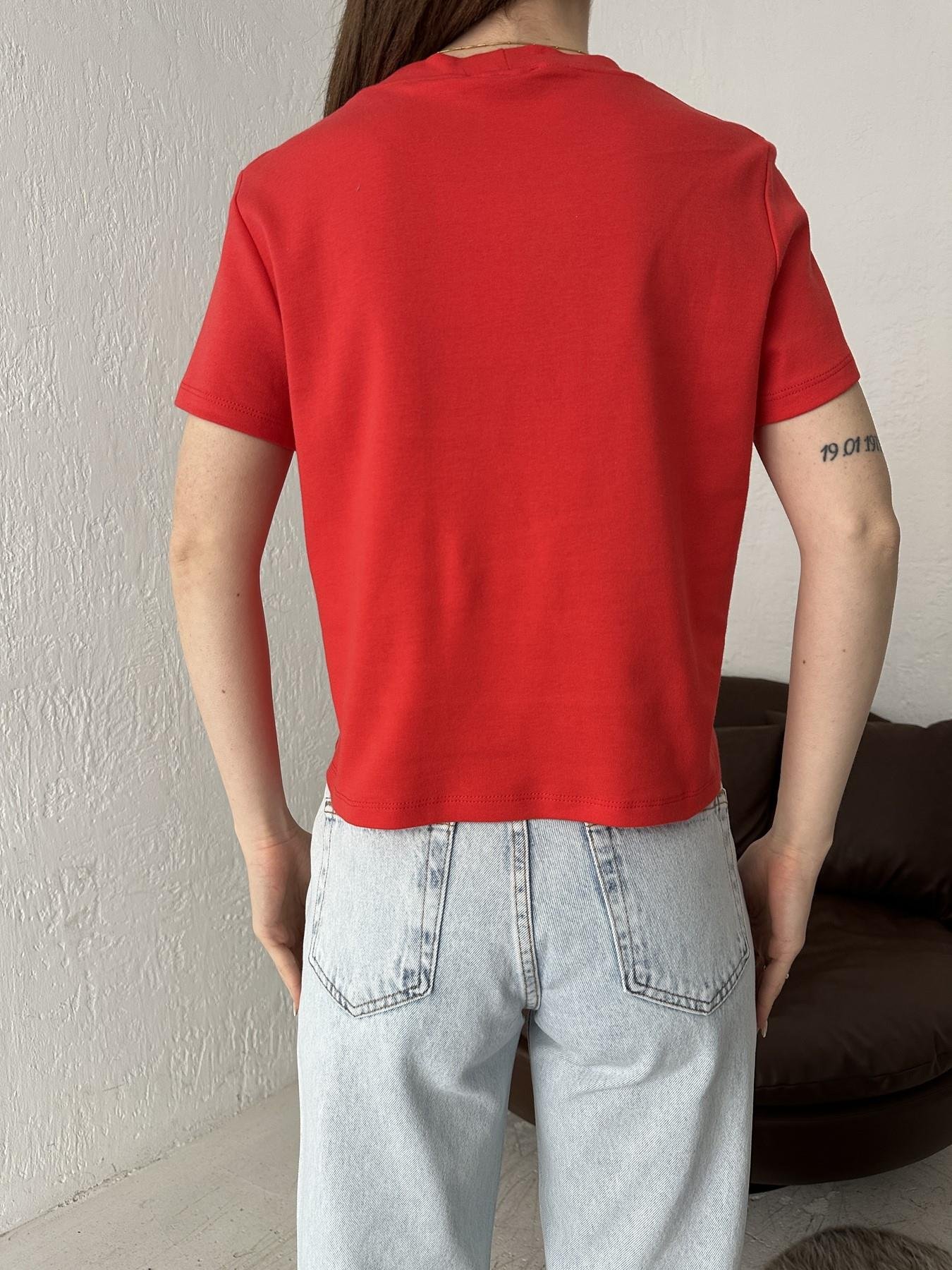 Kalp Nakışlı Tişört KIRMIZI