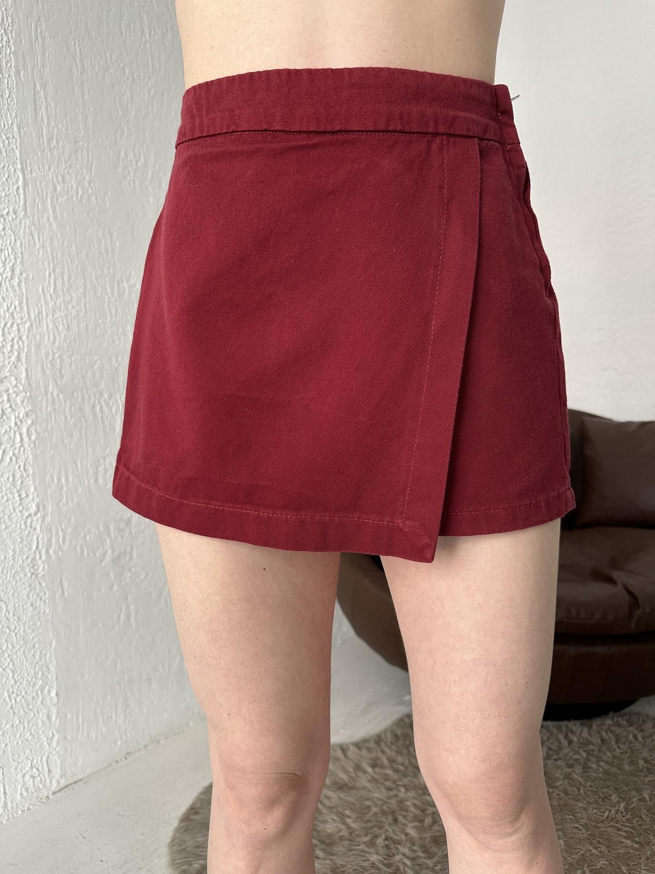 Kapaklı Şort Etek BORDO