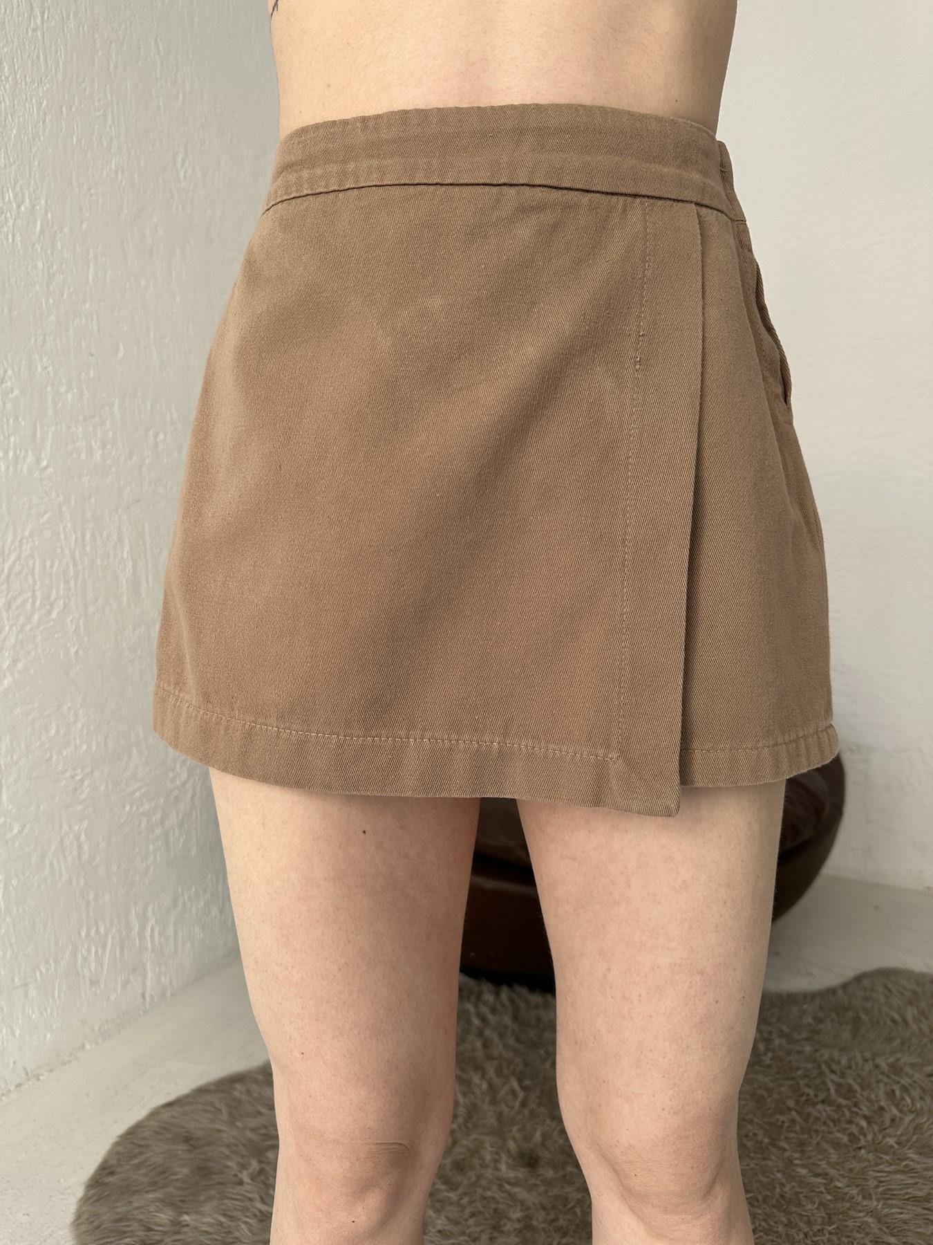 Kapaklı Şort Etek VİZON