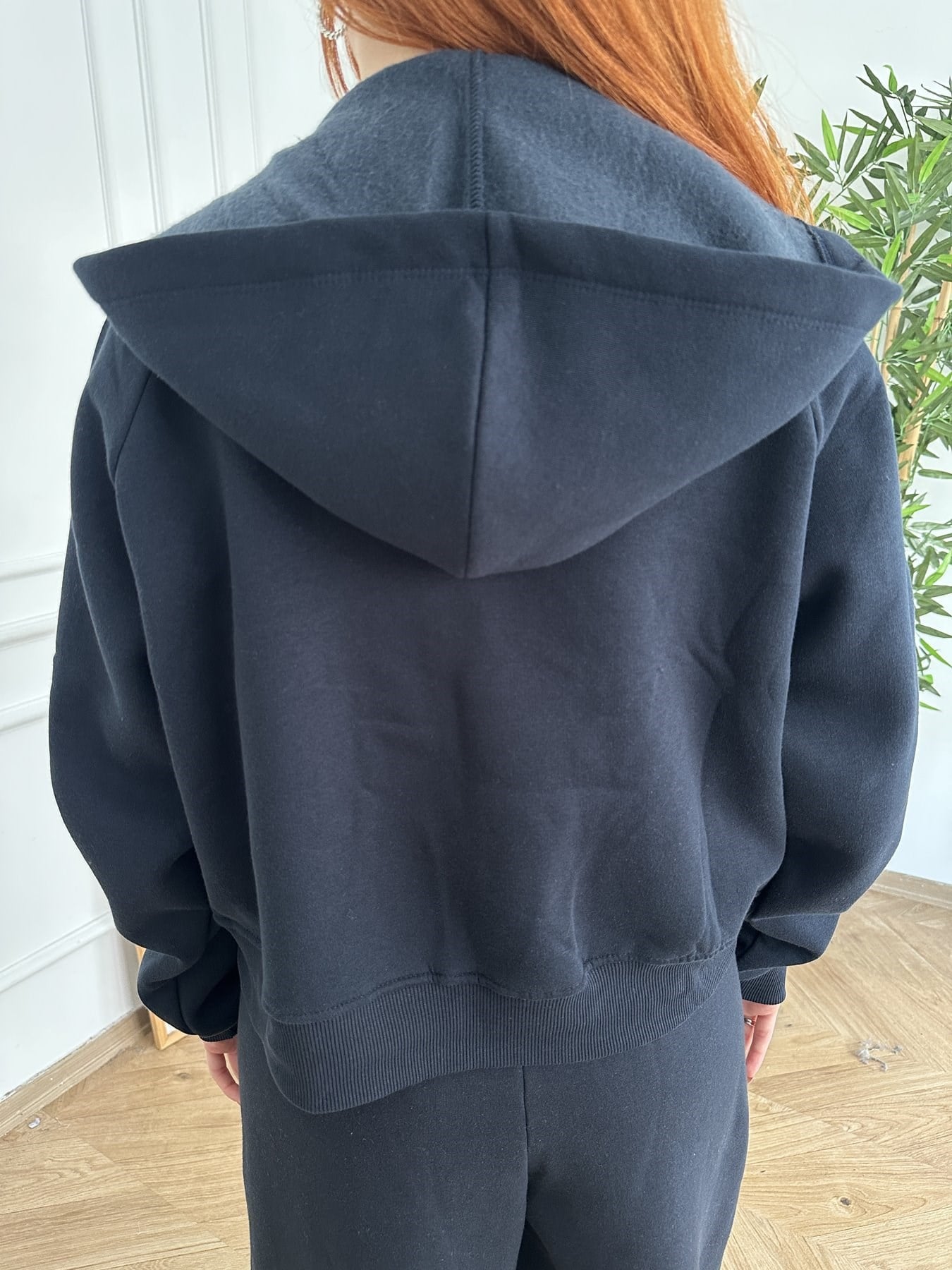 Kapşonlu Fermuarlı Sweatshırt Lacivert