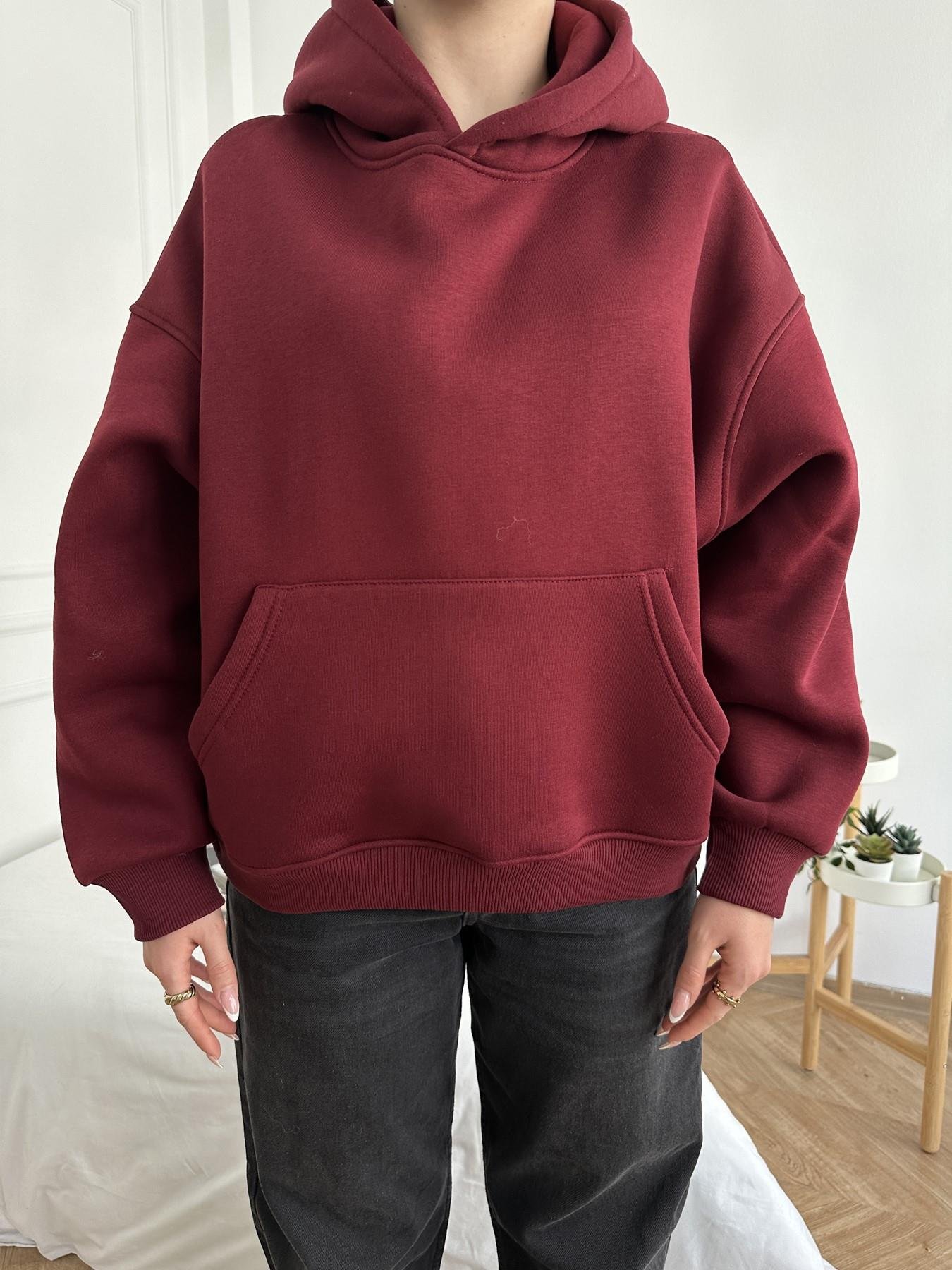 Kapüşonlu Sweatshirt Bordo