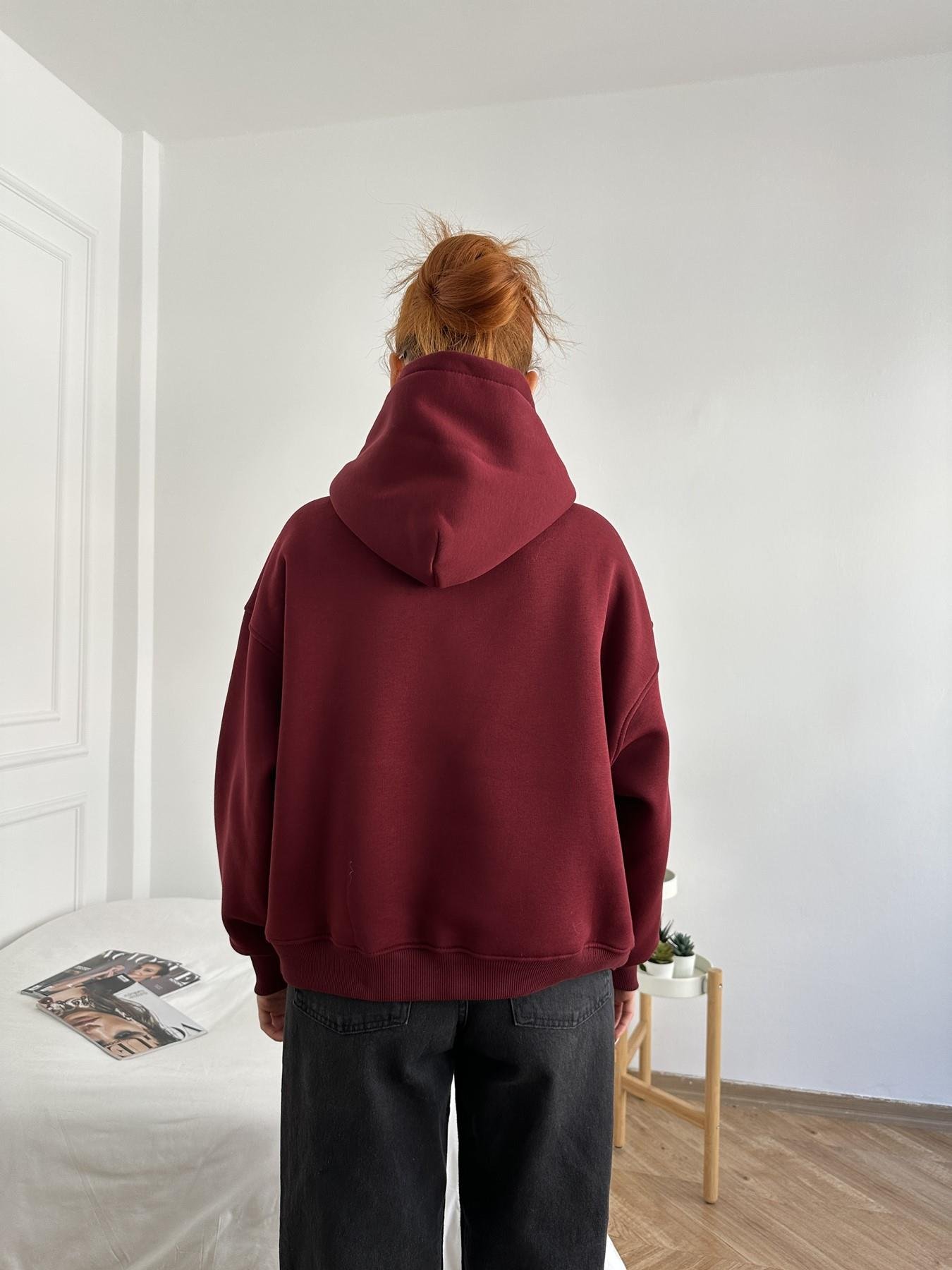 Kapüşonlu Sweatshirt Bordo