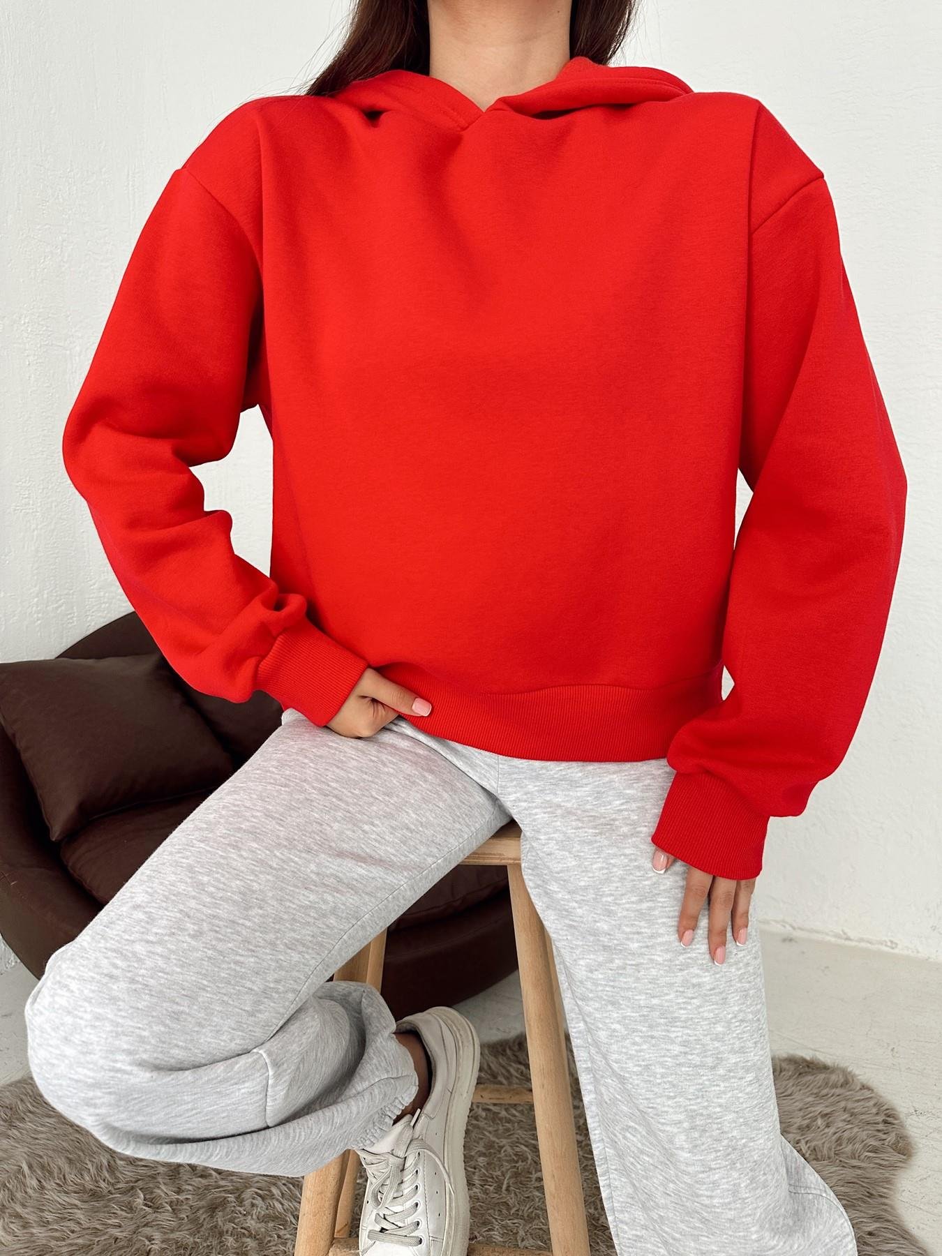 Kapüşonlu  Sweatshirt KIRMIZI