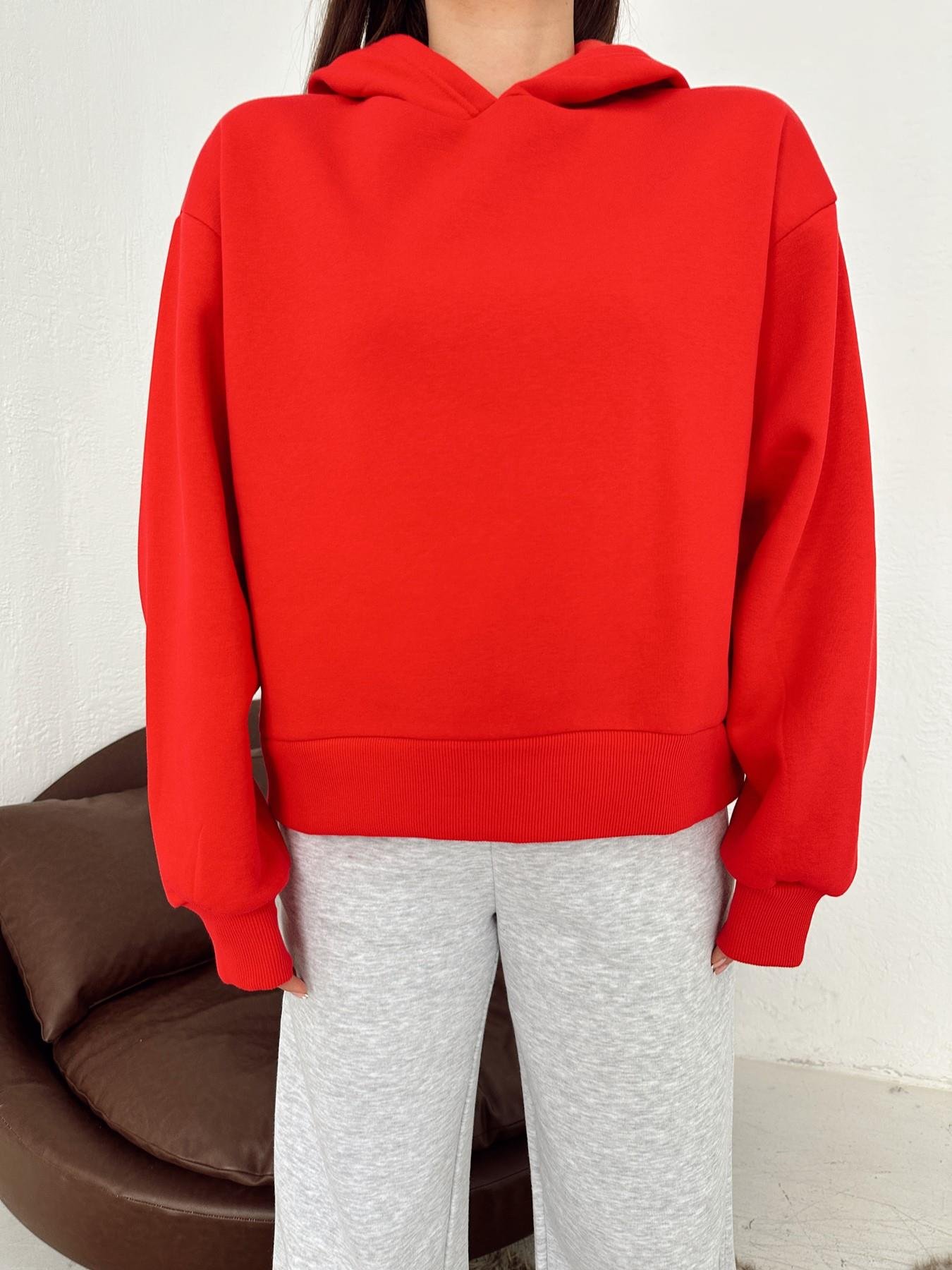 Kapüşonlu  Sweatshirt KIRMIZI