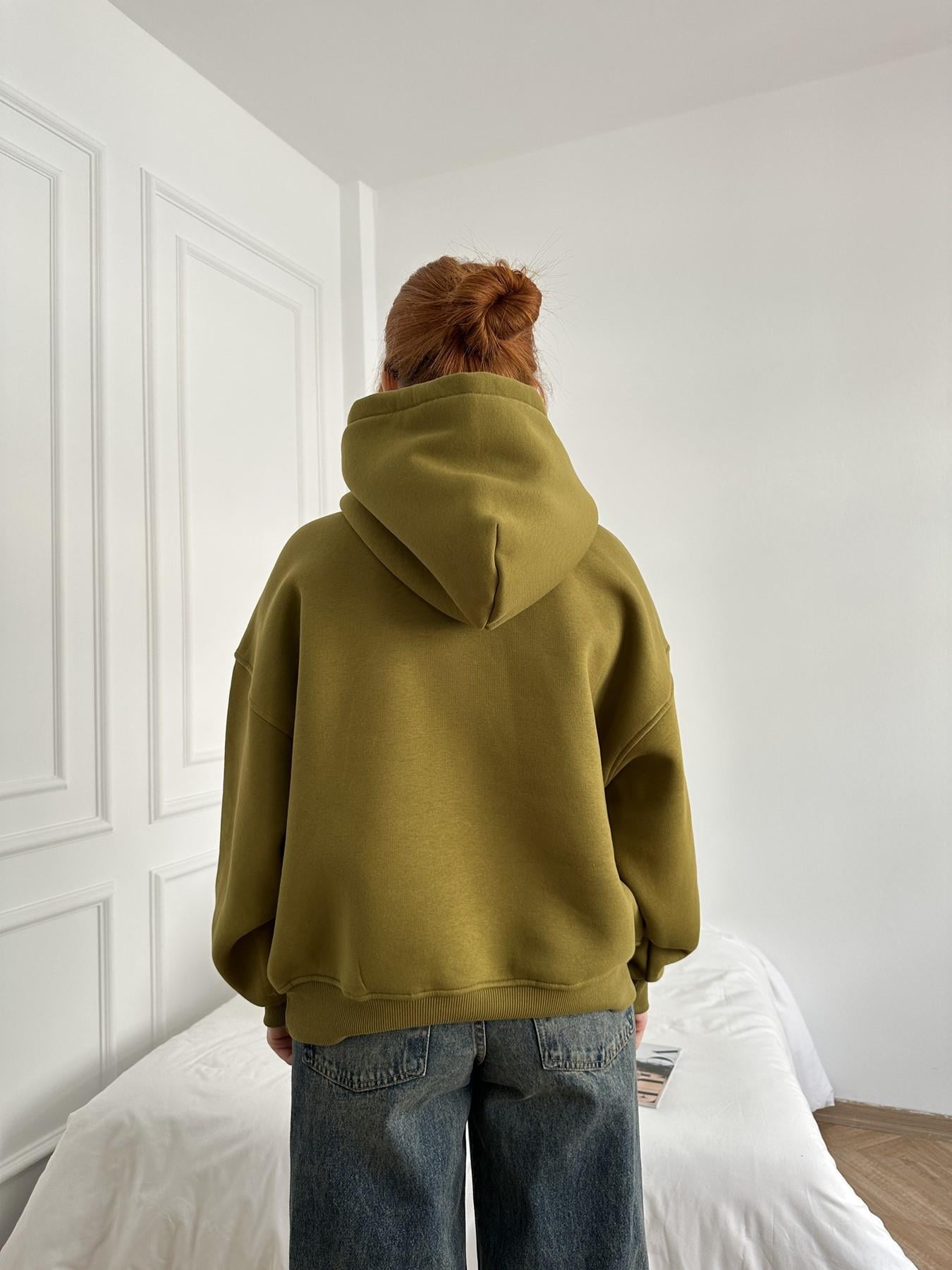 Kapüşonlu Sweatshirt Yağ yeşili