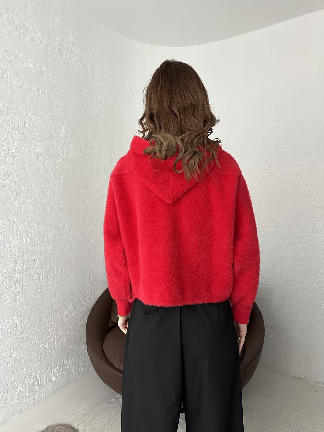 Kapüşonlu Yumoş Ceket KIRMIZI