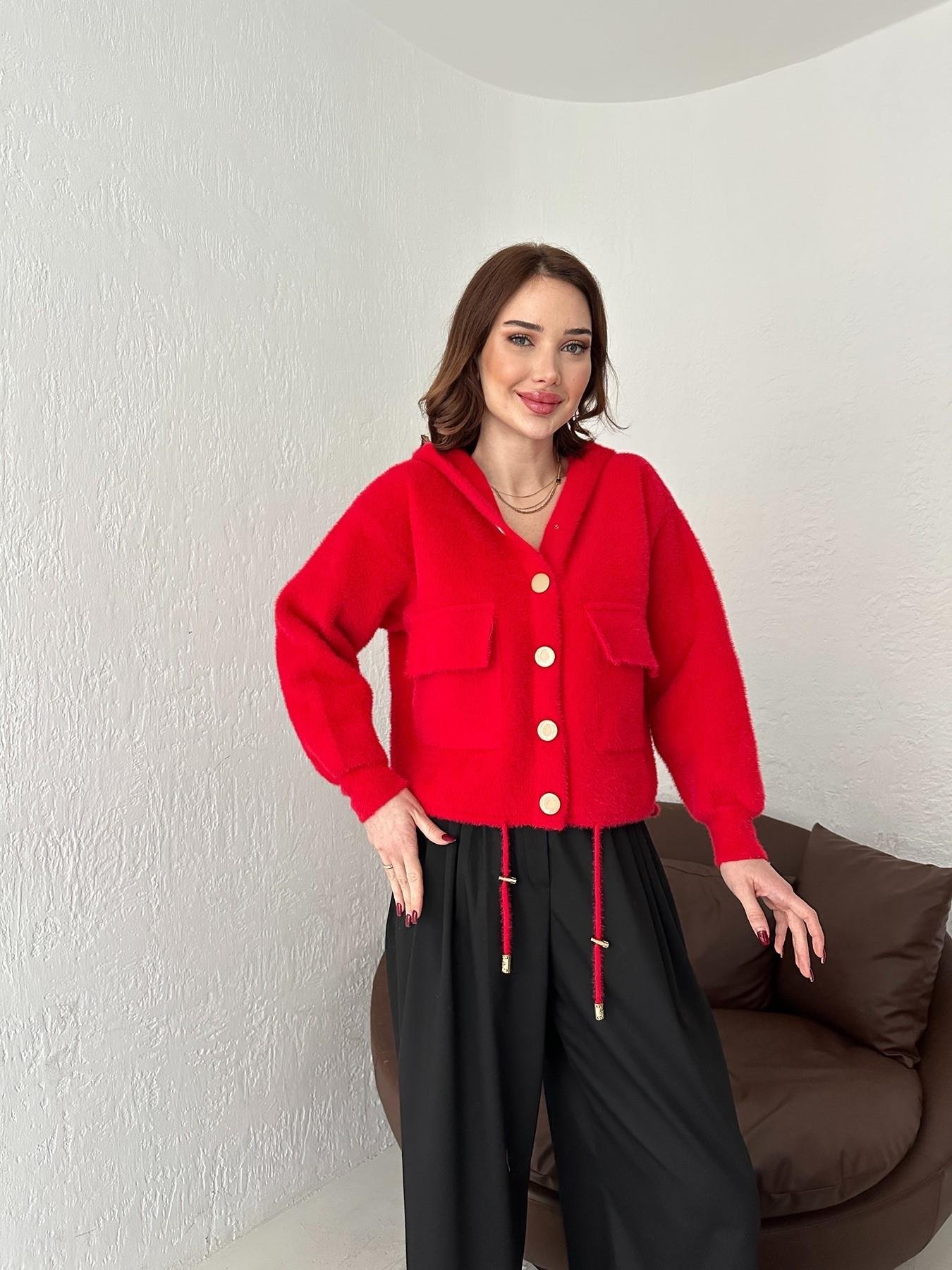 Kapüşonlu Yumoş Ceket KIRMIZI