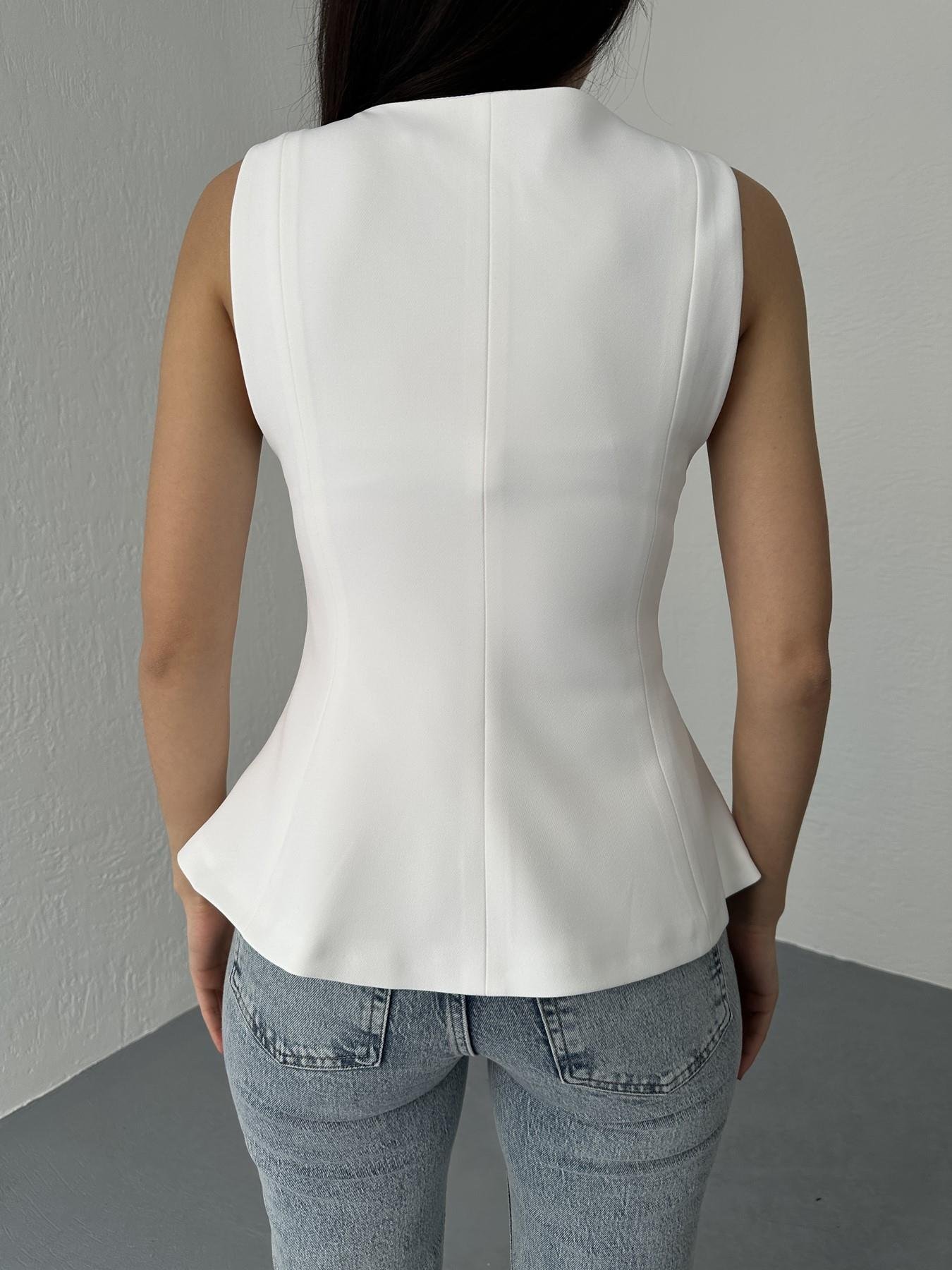 Kare Yaka Peplum Top Ekru