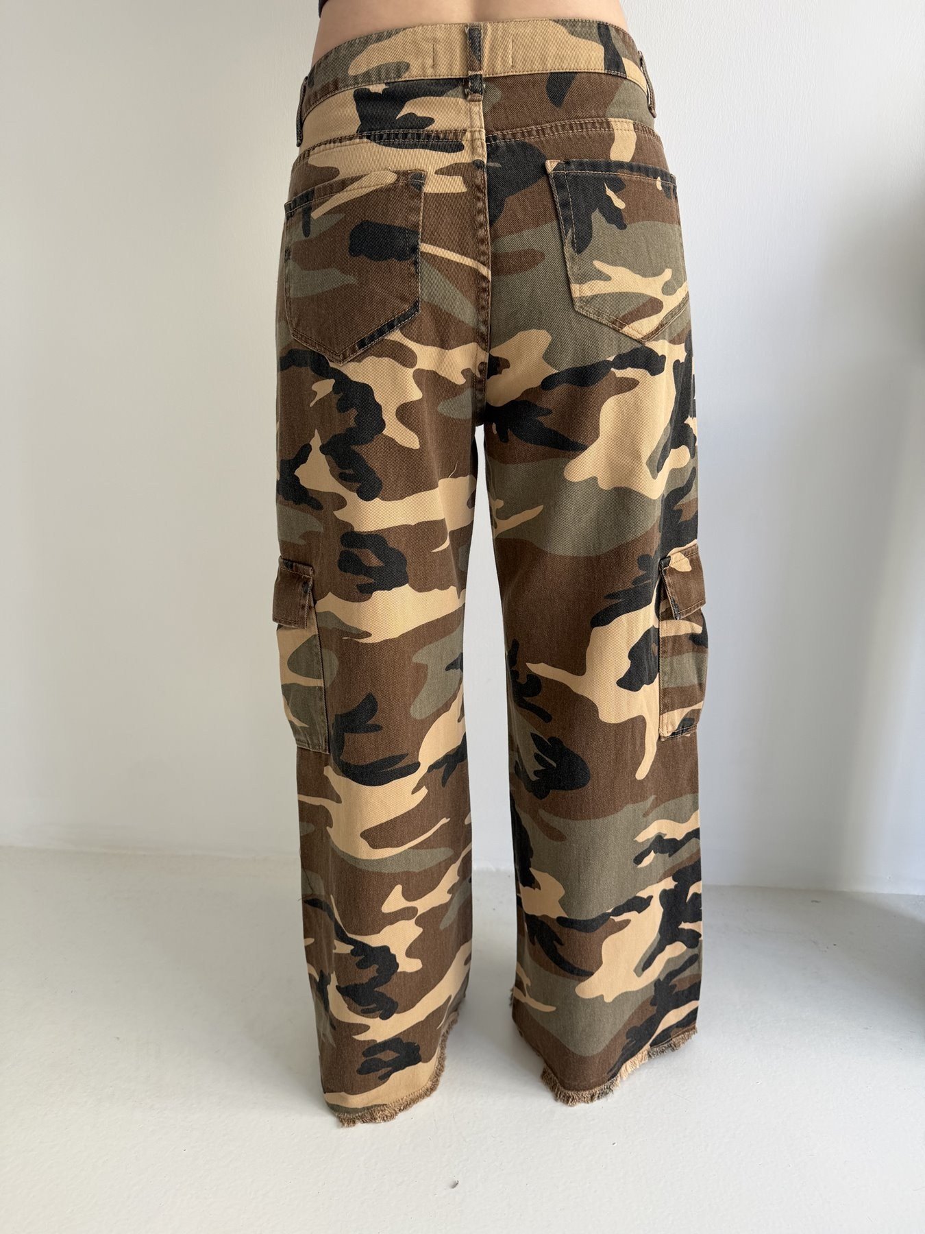 Kargo Cep Kamuflaj Pantolon Kamuflaj