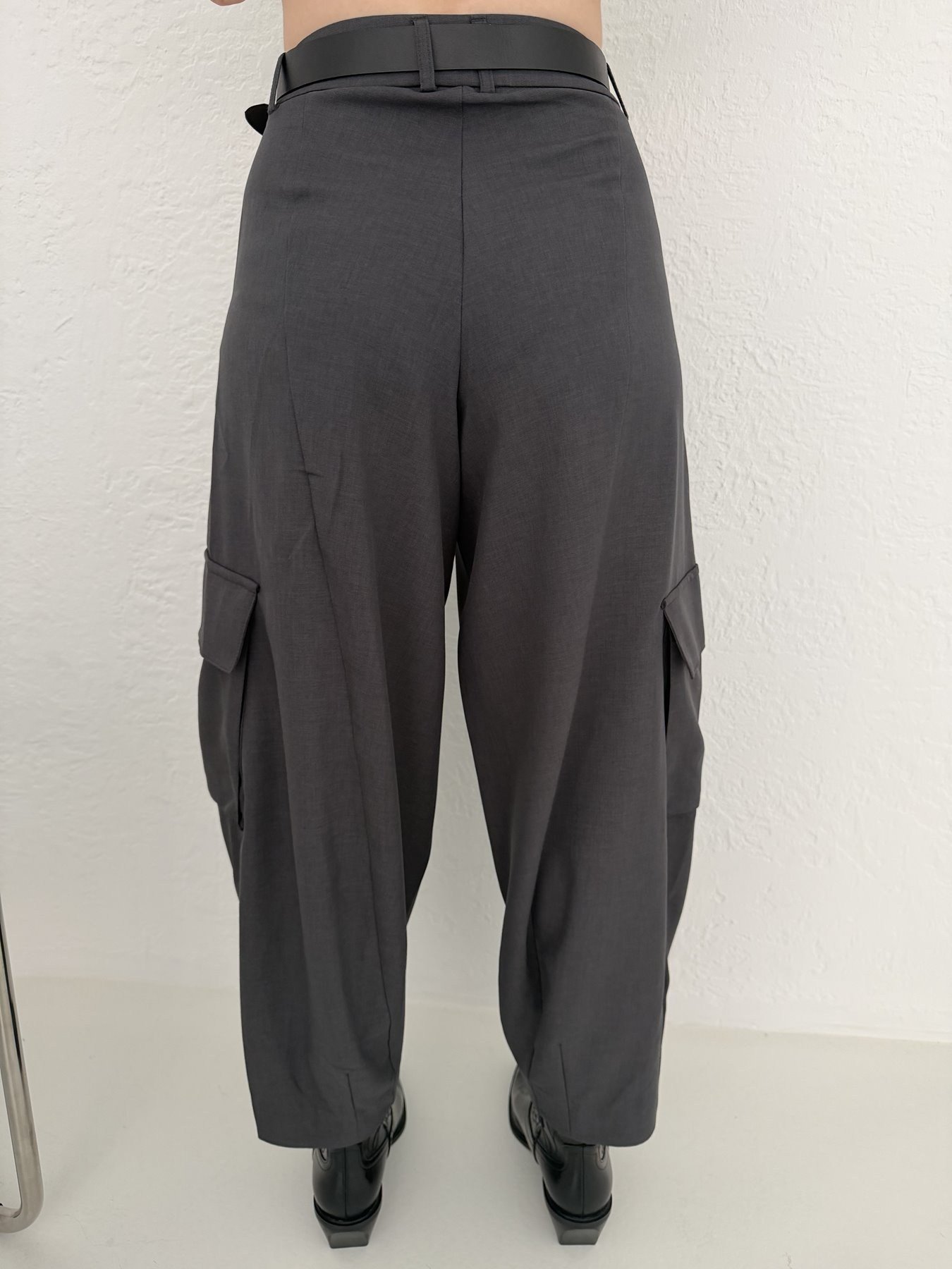 Kargo Cep Kemerli Pantolon Gri