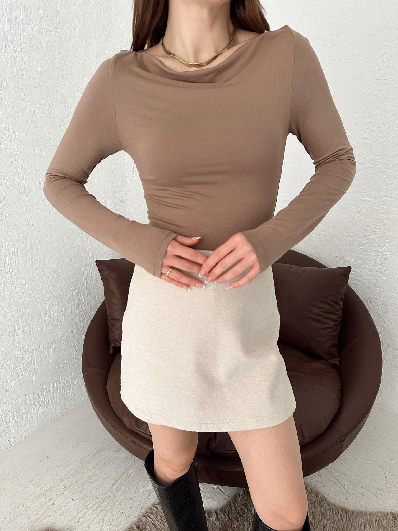 Kayık Uzun Kollu Crop VİZON