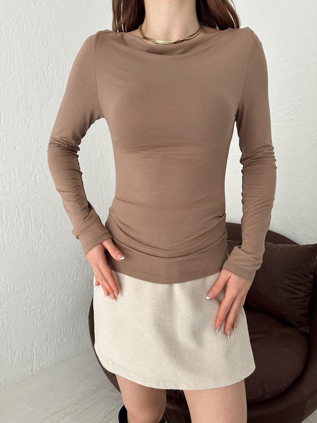 Kayık Uzun Kollu Crop VİZON