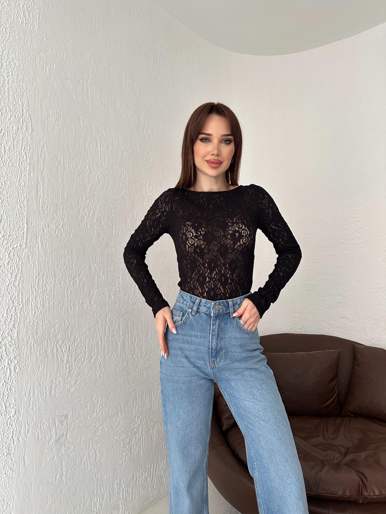Kayık Yaka Dantel Bluz SİYAH