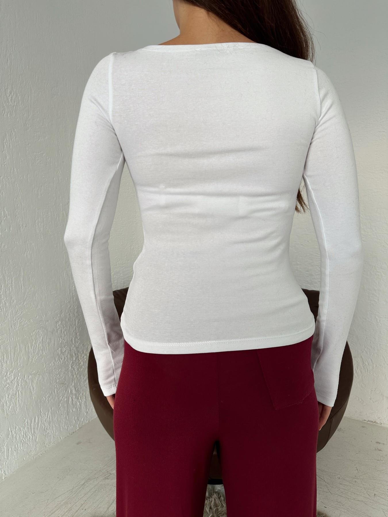 Kayık Yaka Uzun Kol Crop BEYAZ