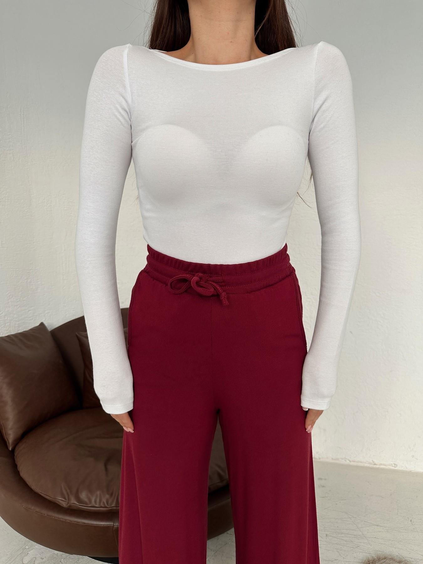 Kayık Yaka Uzun Kol Crop BEYAZ