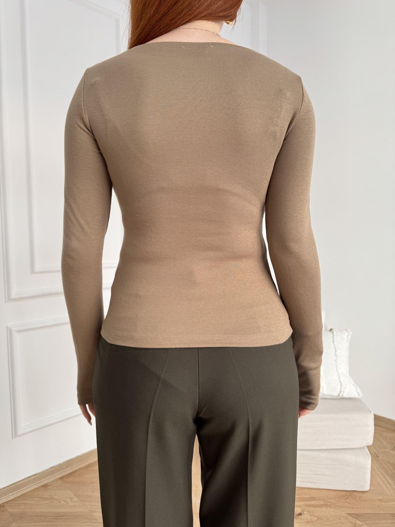 Kayık Yaka Uzun Kol Crop Vizon