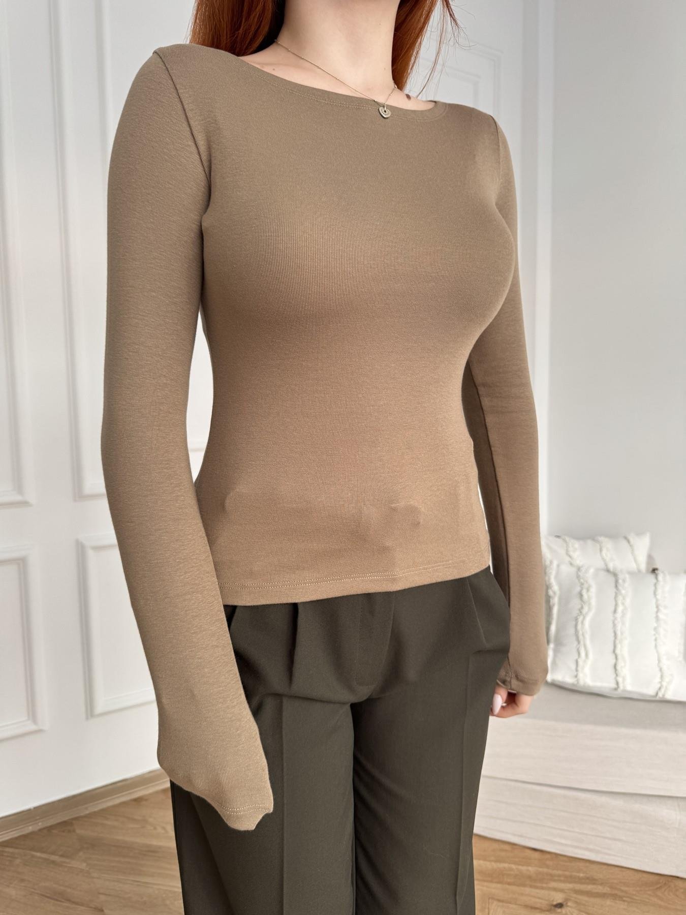 Kayık Yaka Uzun Kol Crop Vizon