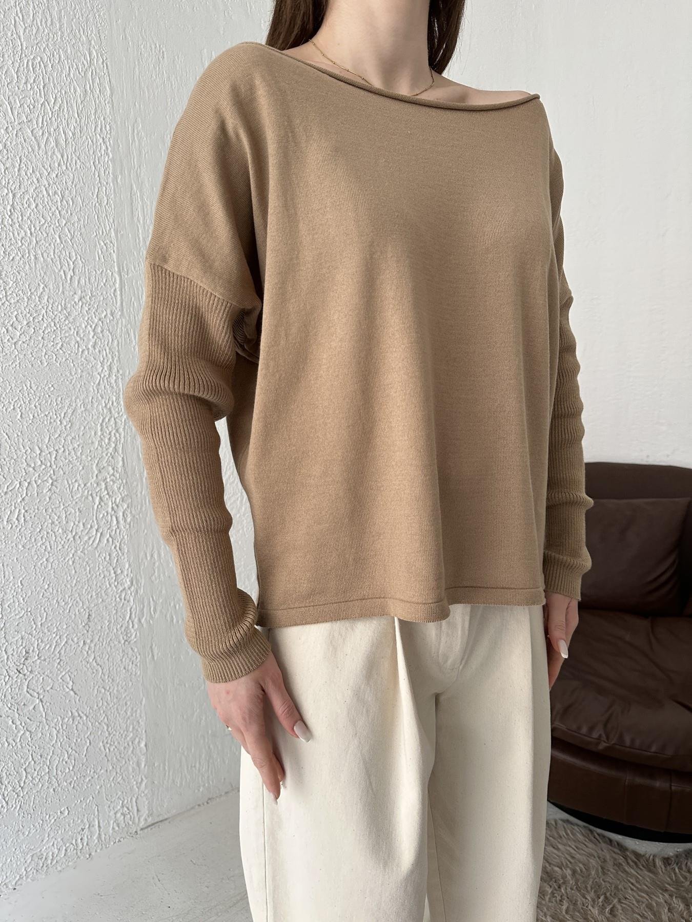Kayık Yaka Uzun Kollu Triko BEJ