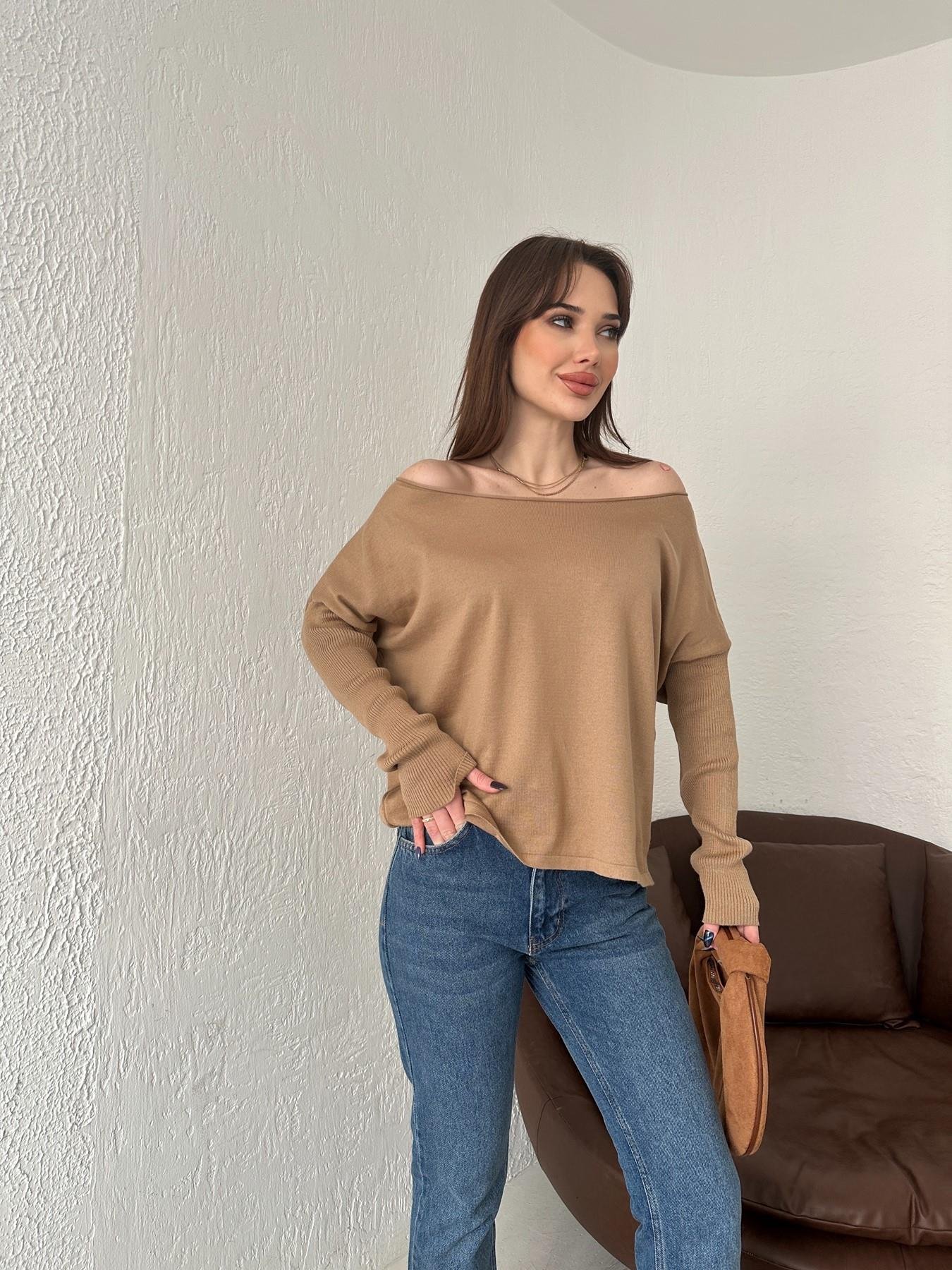 Kayık Yaka Uzun Kollu Triko VİZON