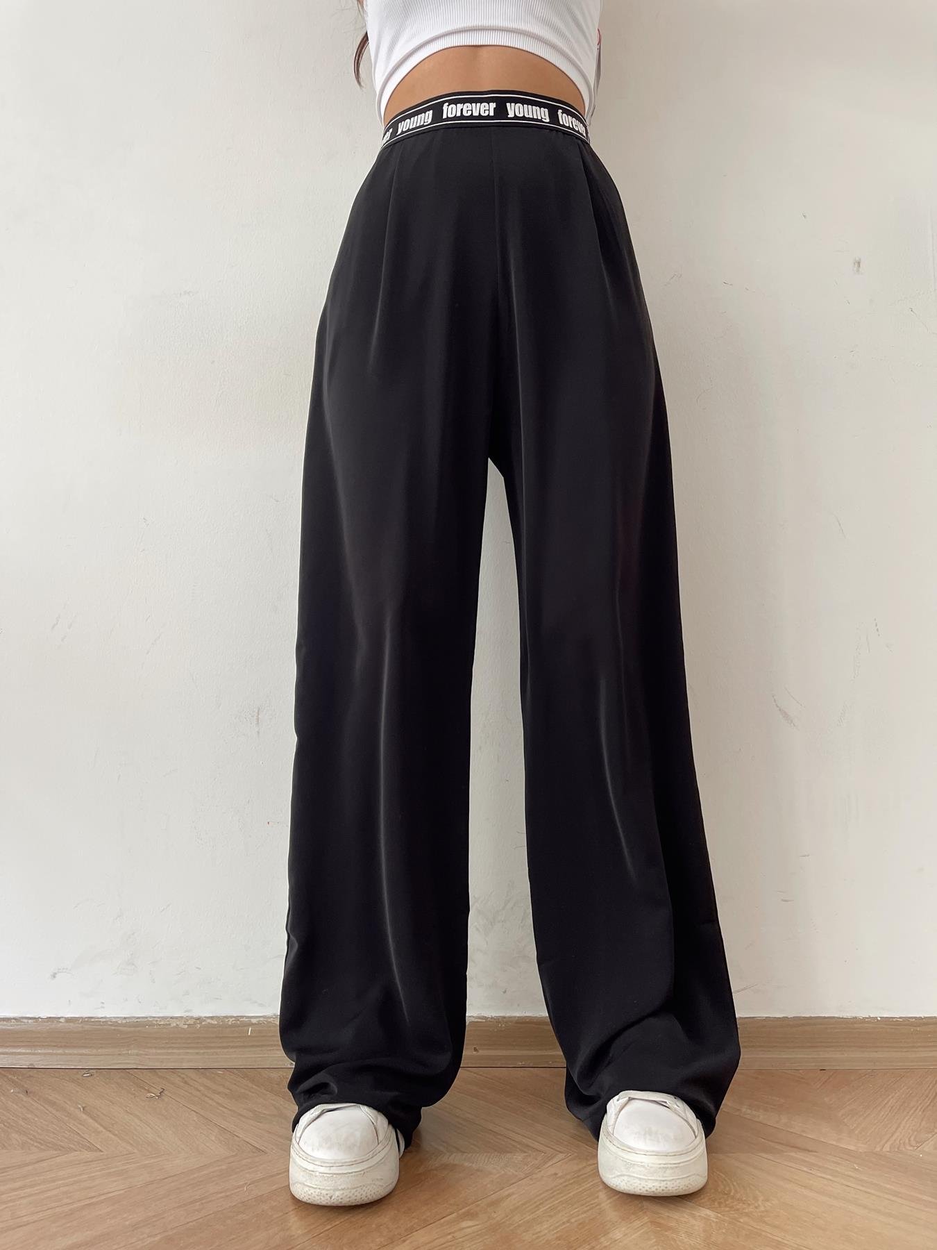 Kemer Detaylı Pantolon SİYAH