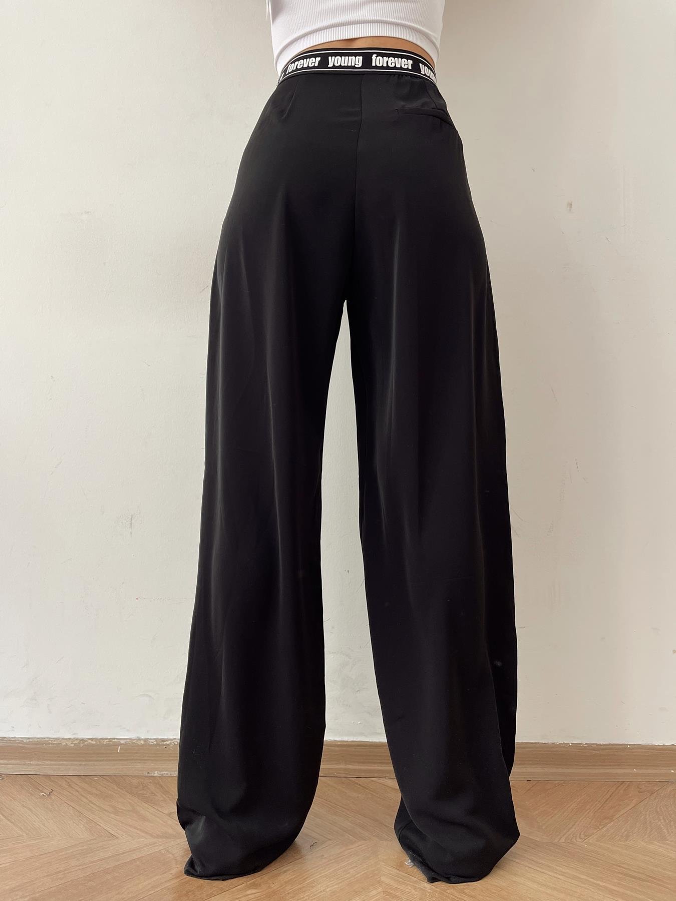 Kemer Detaylı Pantolon SİYAH